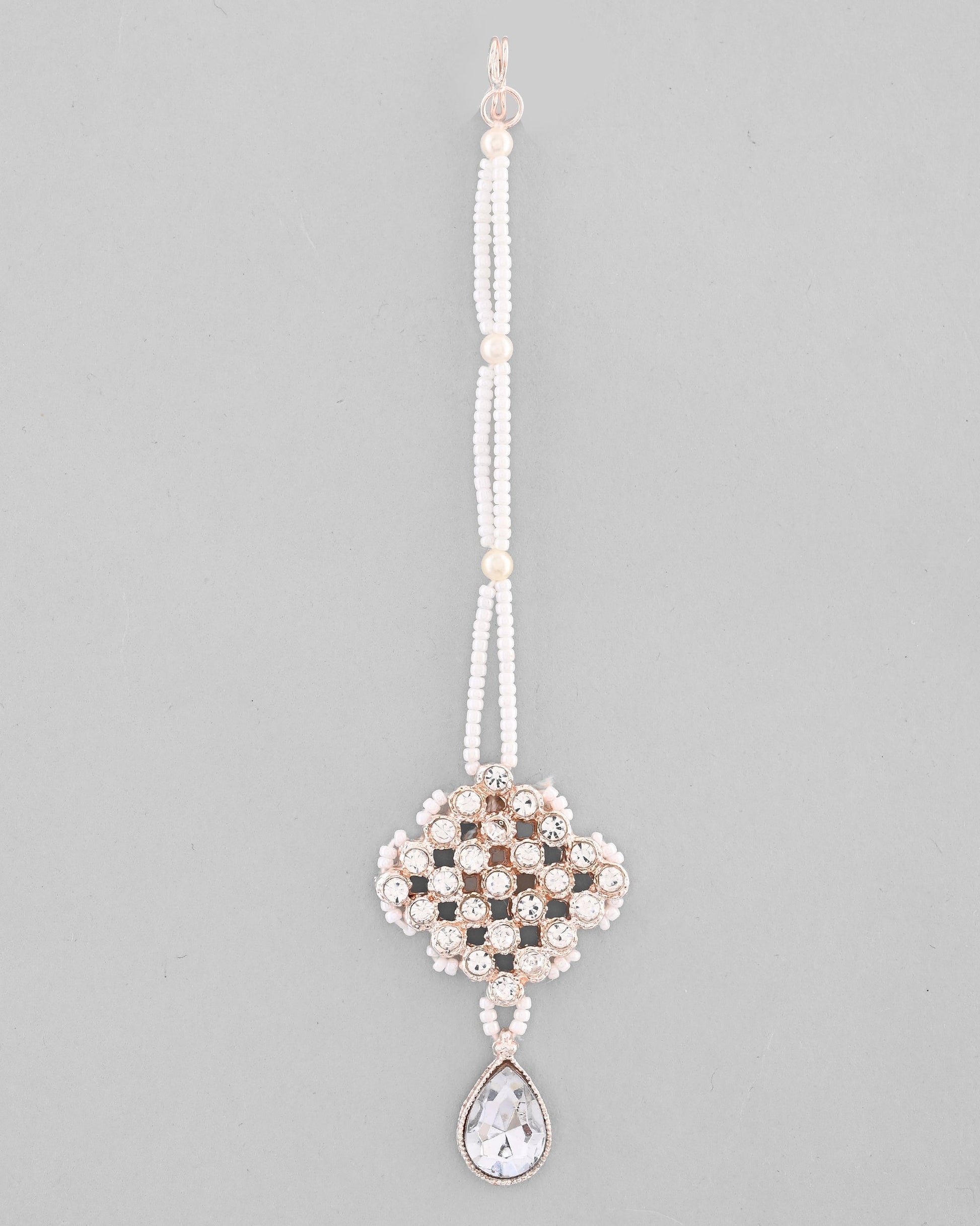 VOJ Silver Plated Party Wear AD Choker Necklace Jewellery Set VOJ (Valley Of Jewellery)