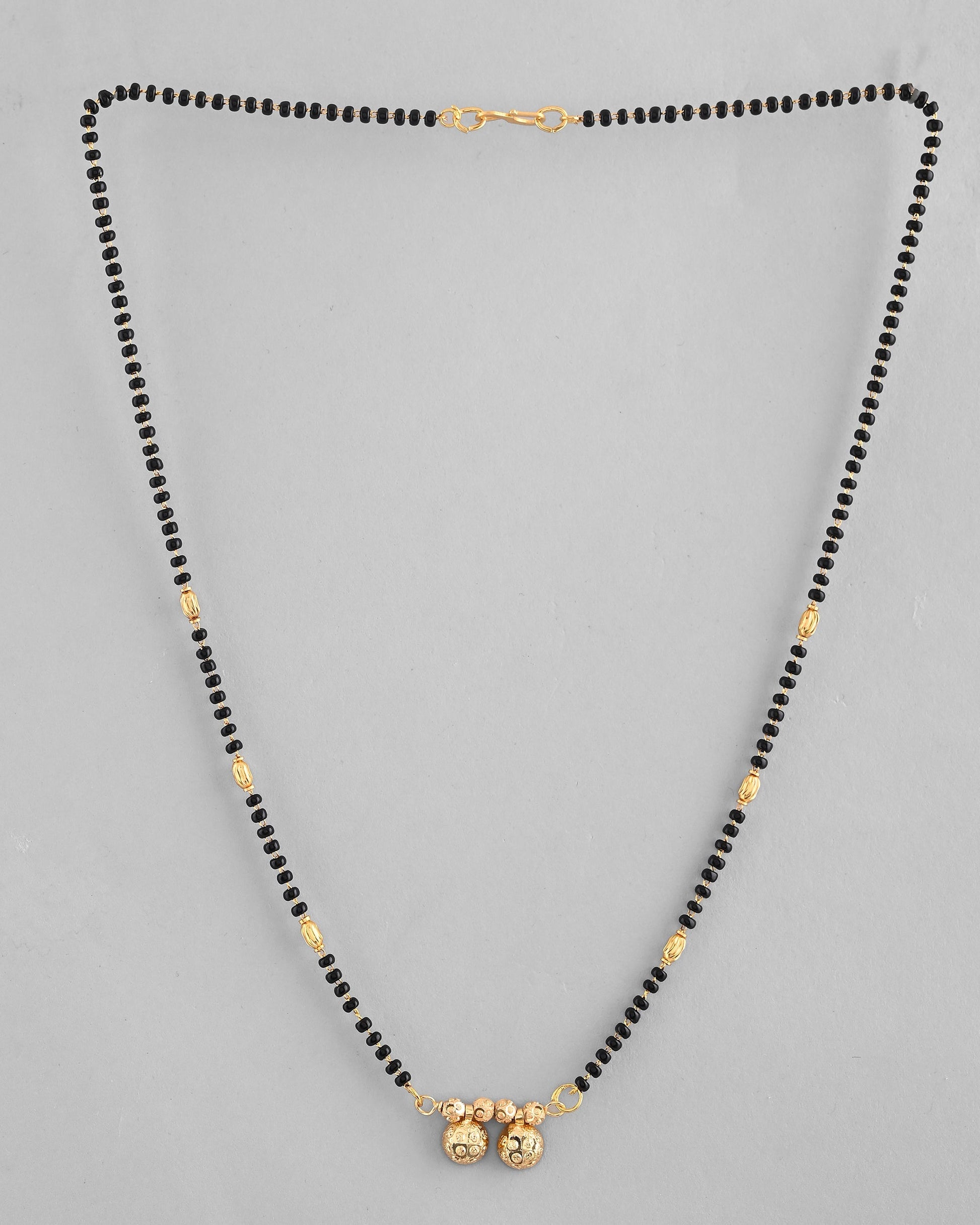 VOJ Gold-Polished Beaded Mangalsutra 