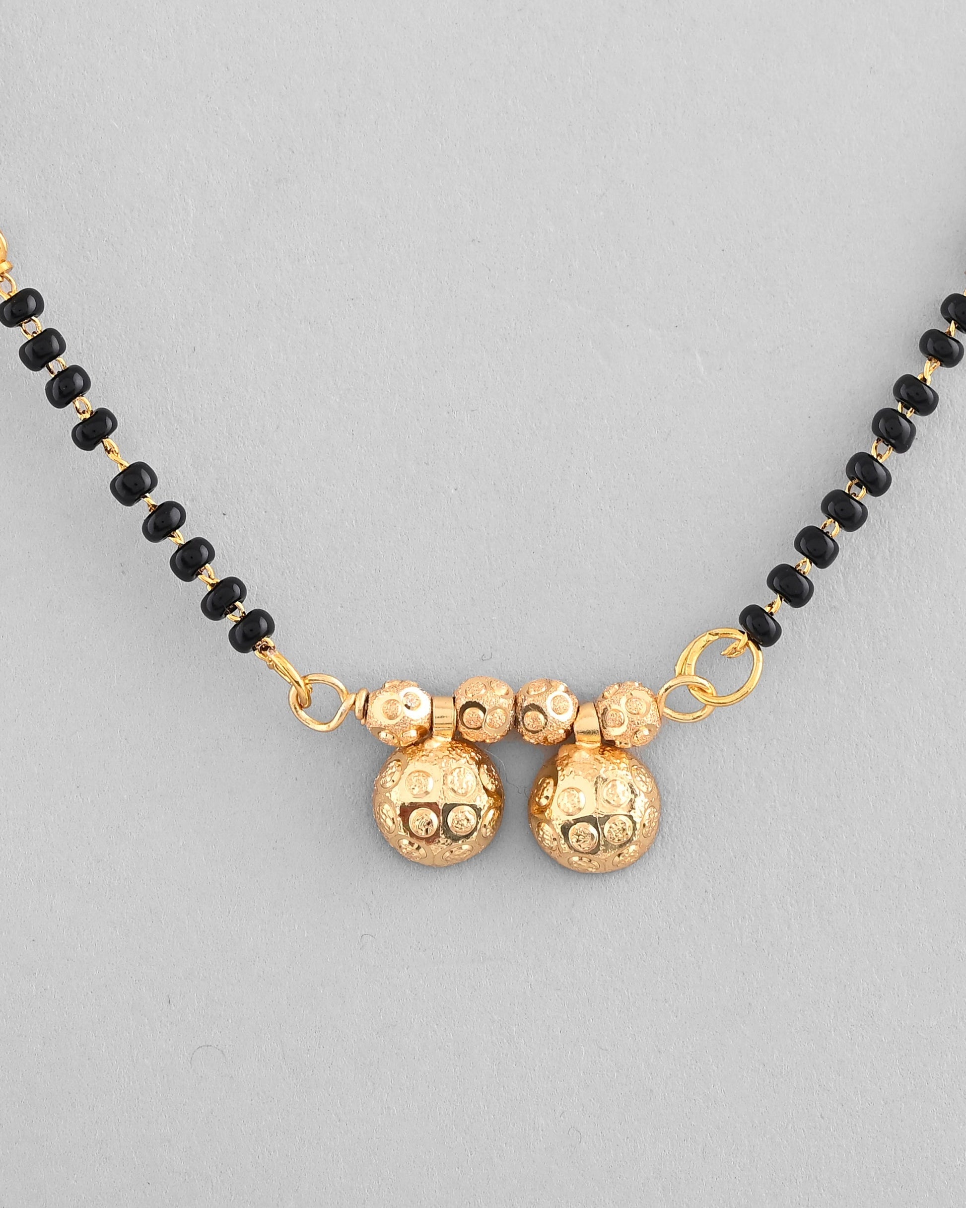 VOJ Gold-Polished Beaded Mangalsutra 