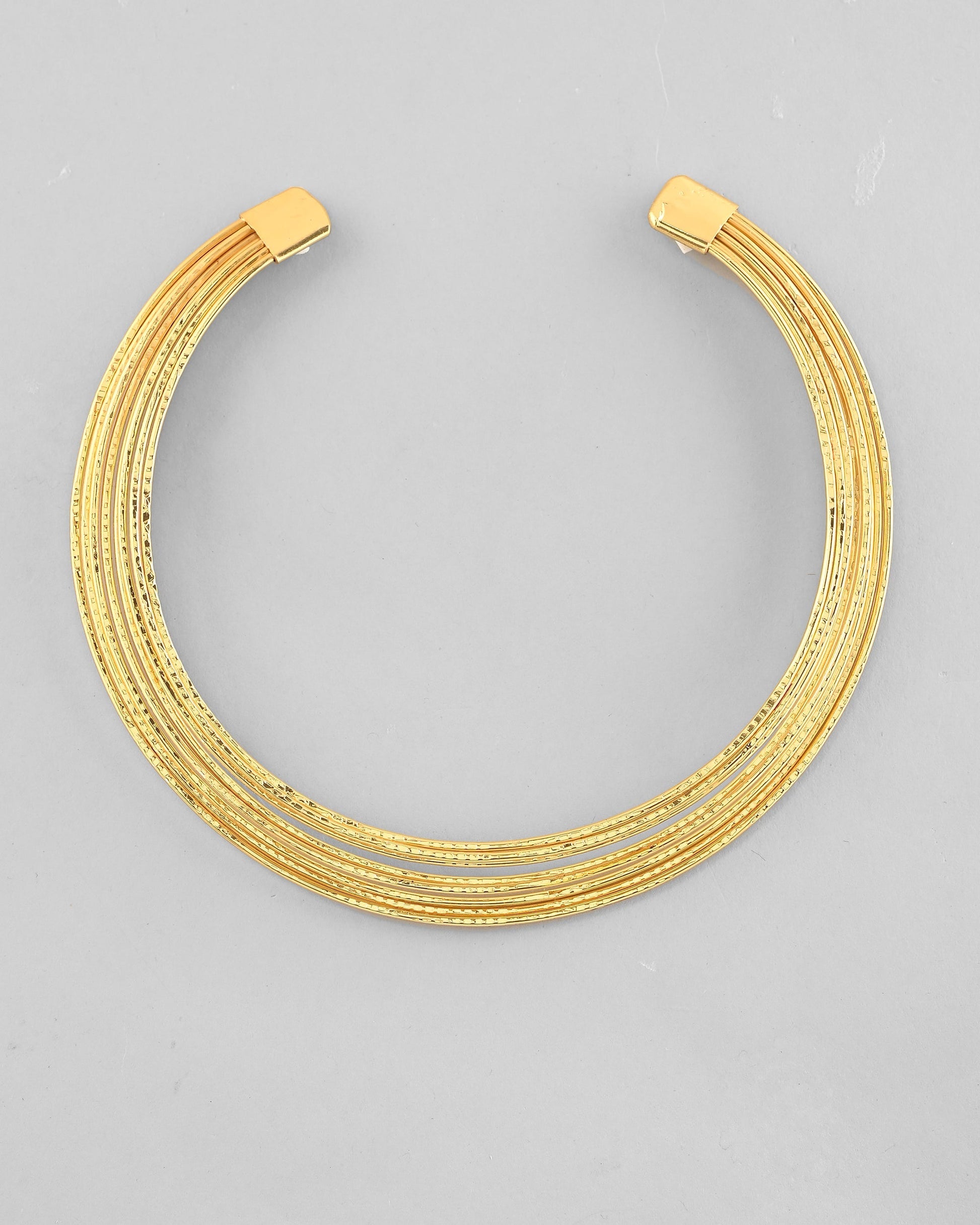 VOJ Gold-Polished Muti Layared Hasli Necklace 
