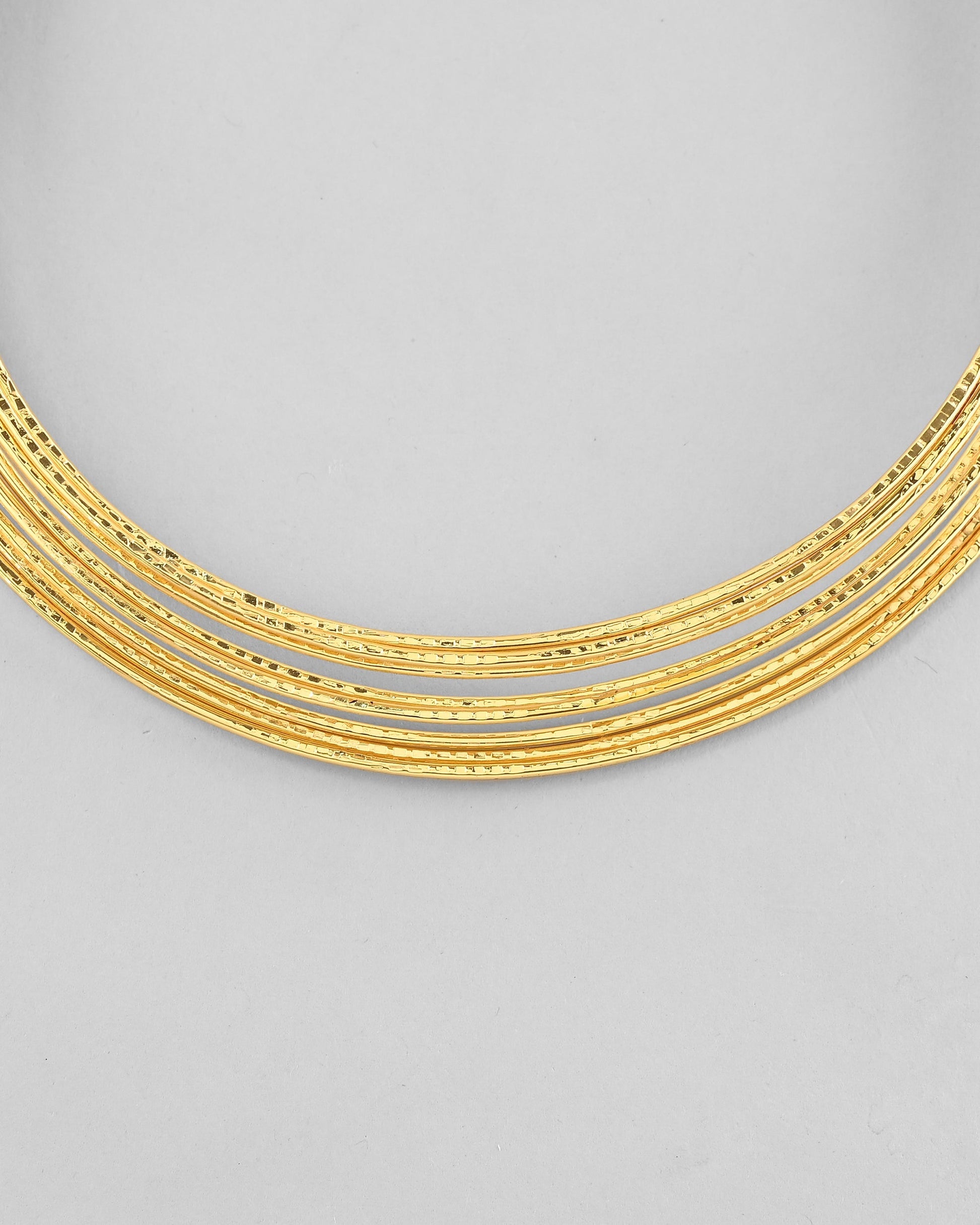 VOJ Gold-Polished Muti Layared Hasli Necklace 