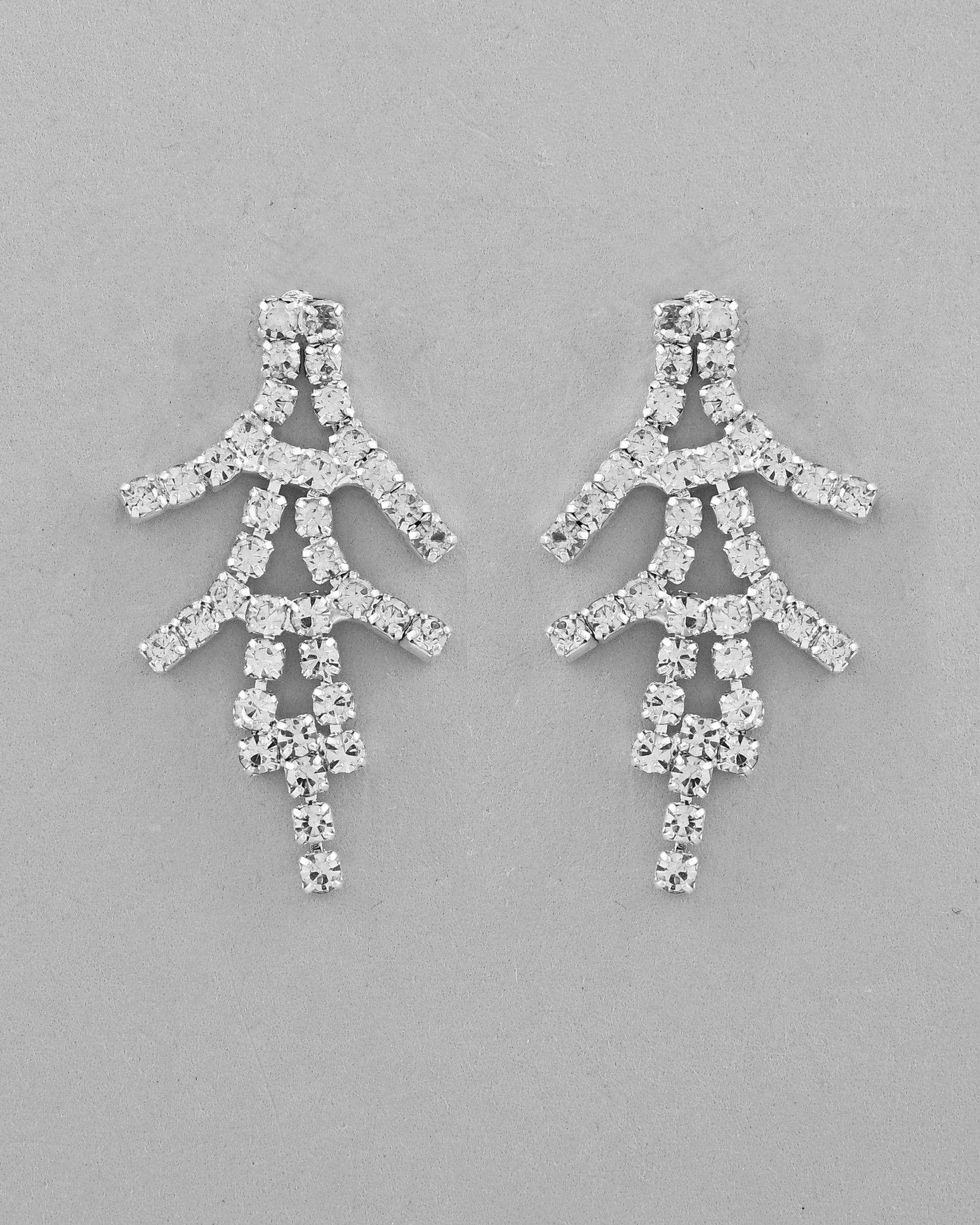 VOJ AD Stone Studded Silver Plated Designer Jewellery Set VOJ (Valley Of Jewellery)