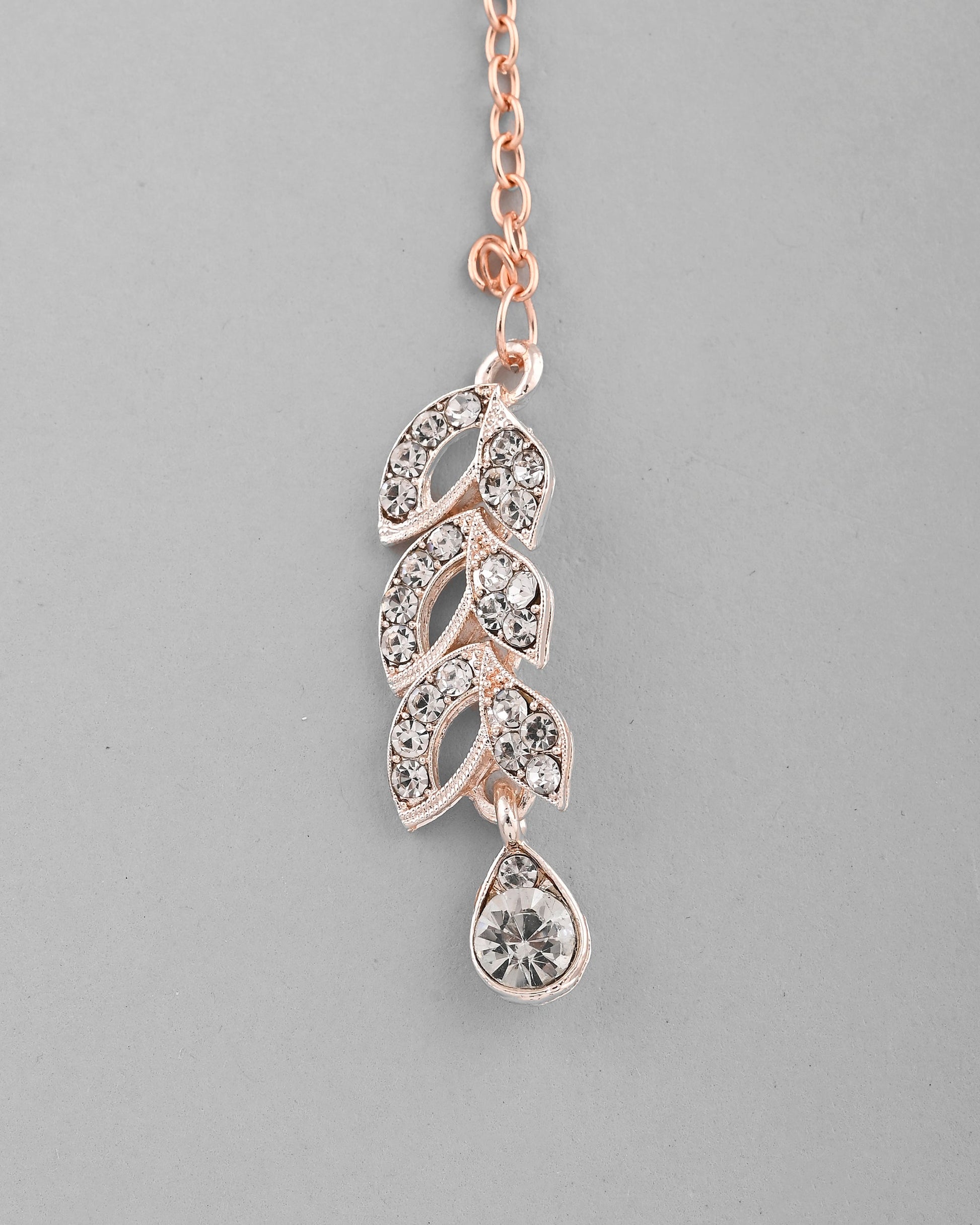 VOJ Gold-Polished CZ-Studded Jewellery Set With Mangtikka VOJ (Valley Of Jewellery)