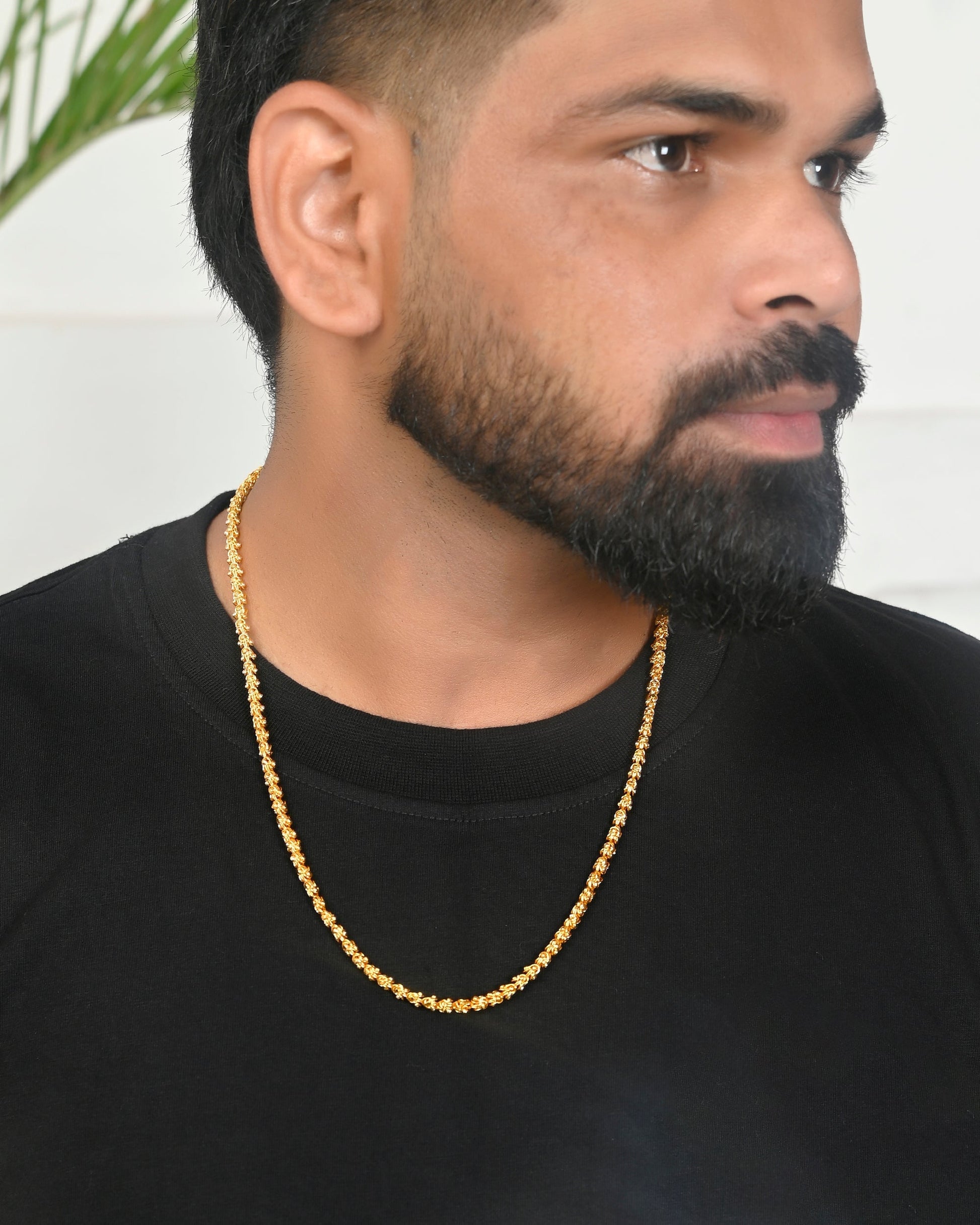 VOJ Gold-Polished EvilEye Men Designer Chain 