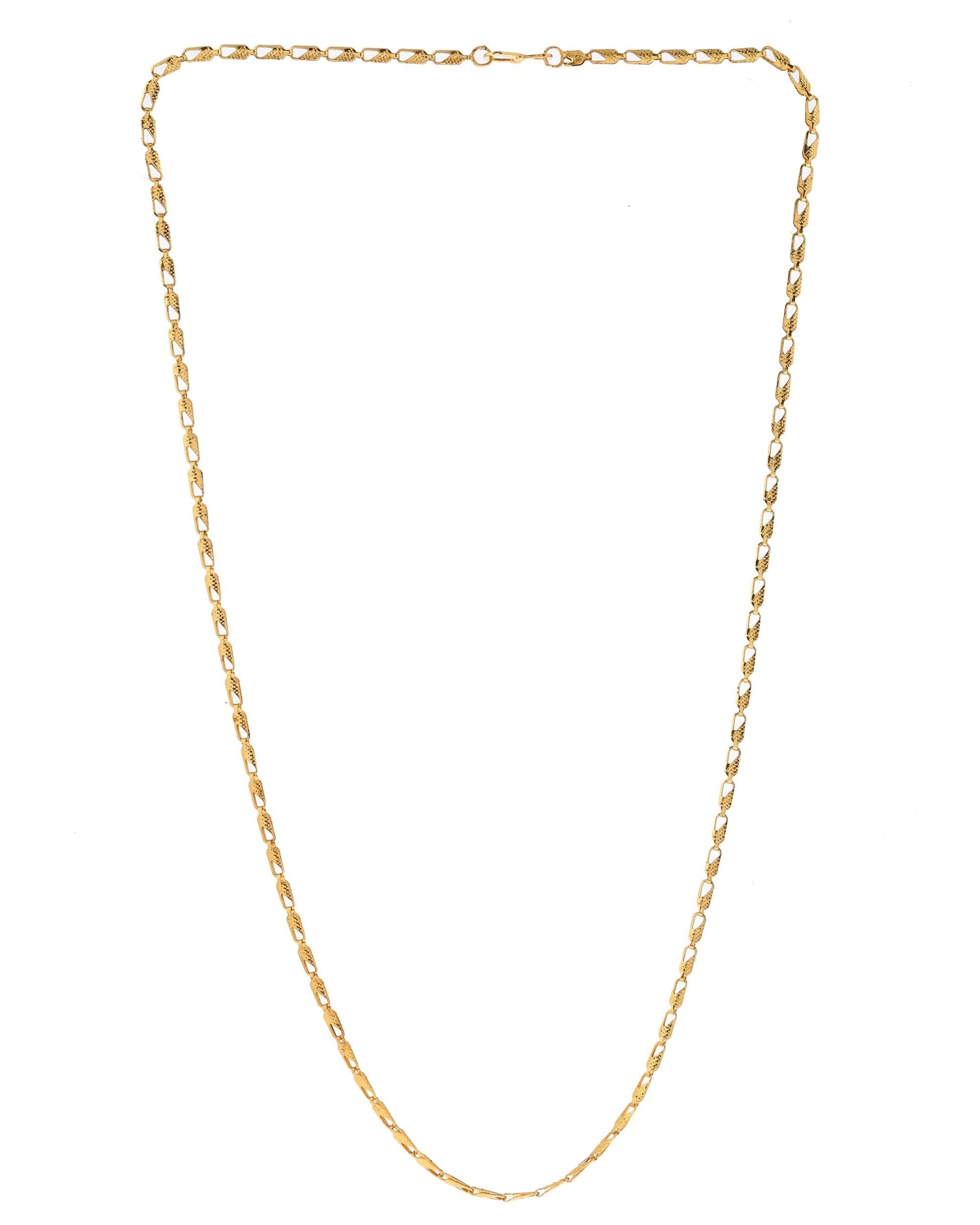 VOJ Gold-Polished Designer Biscuit Shaped Chain For Women  Grab2Buy VOJ Grab2Buy