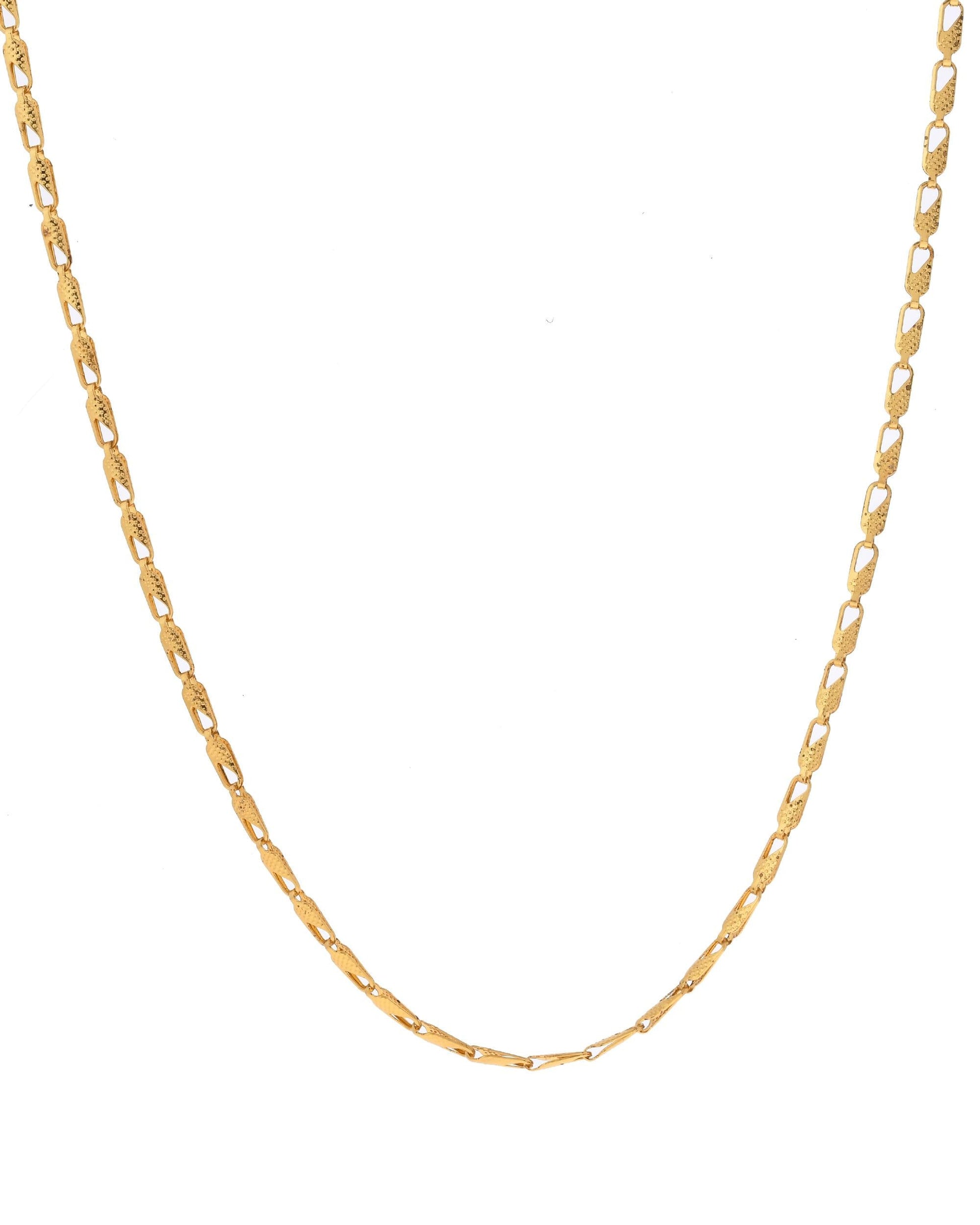 VOJ Gold-Polished Designer Biscuit Shaped Chain For Women  Grab2Buy VOJ Grab2Buy