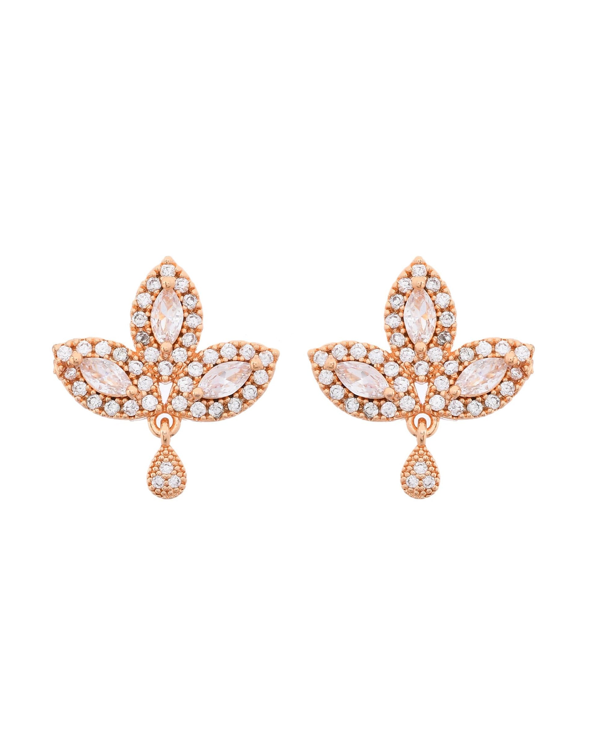 VOJ Gold-Polished Designer Ad Studded Jewellery Set VOJ (Valley Of Jewellery)