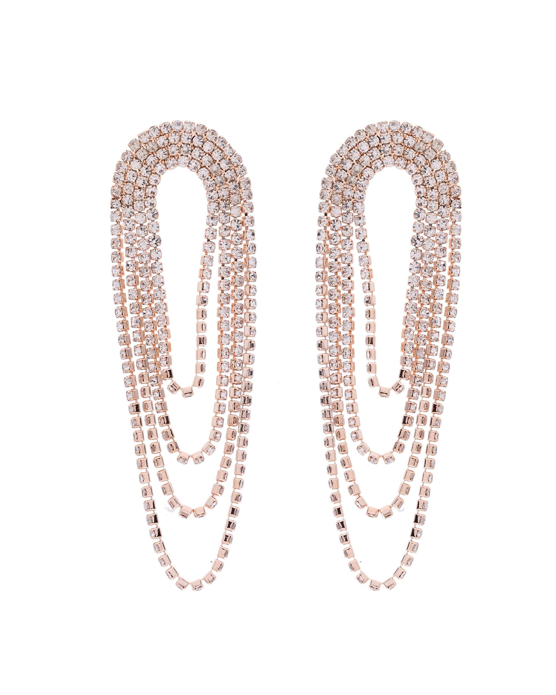 VOJ Gold-Polished Stone Studded Necklace With Earrings Set VOJ (Valley Of Jewellery)