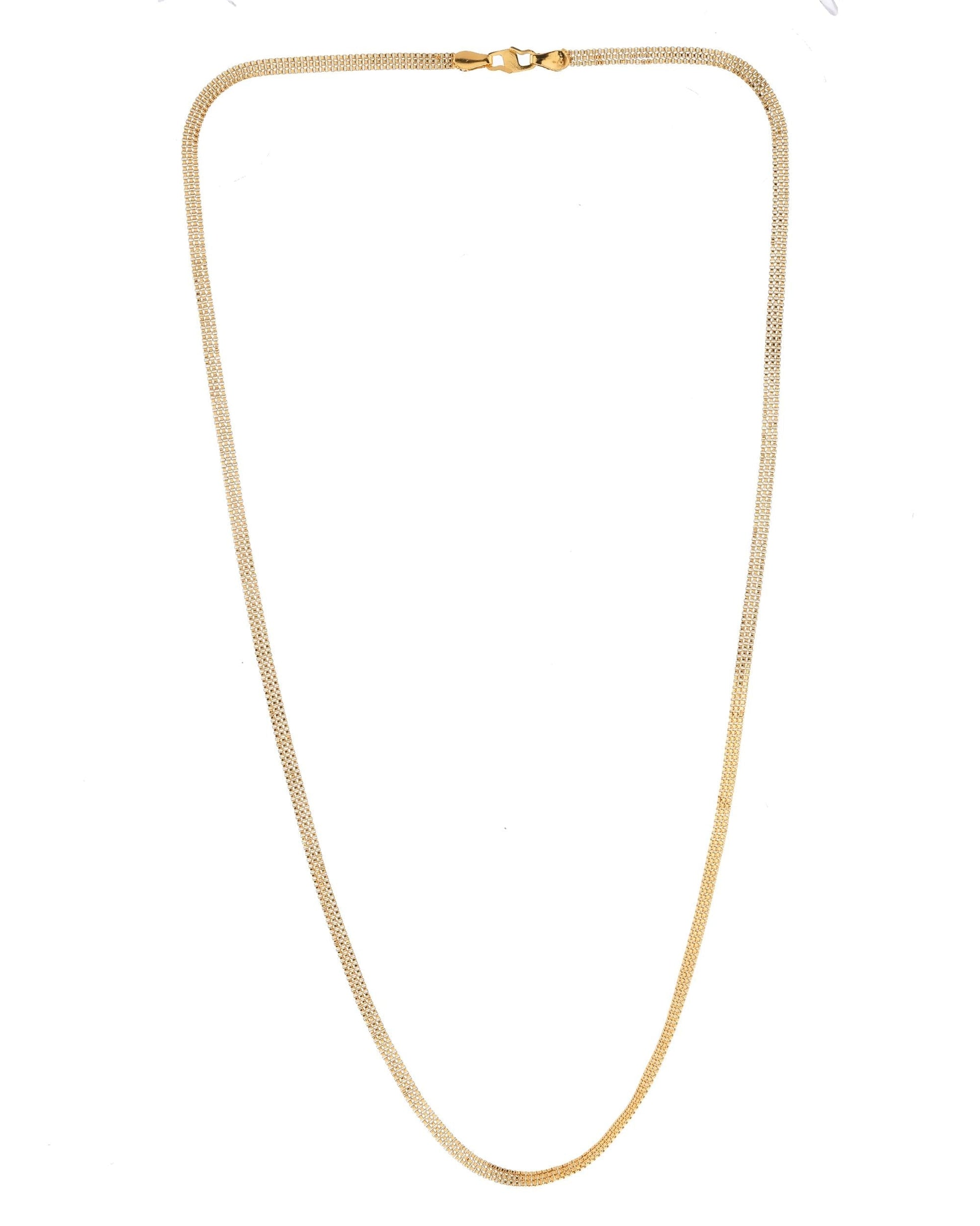 VOJ Gold-Polished Designer Box Men Chain 