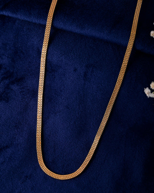 VOJ Gold-Polished Designer Box Men Chain 