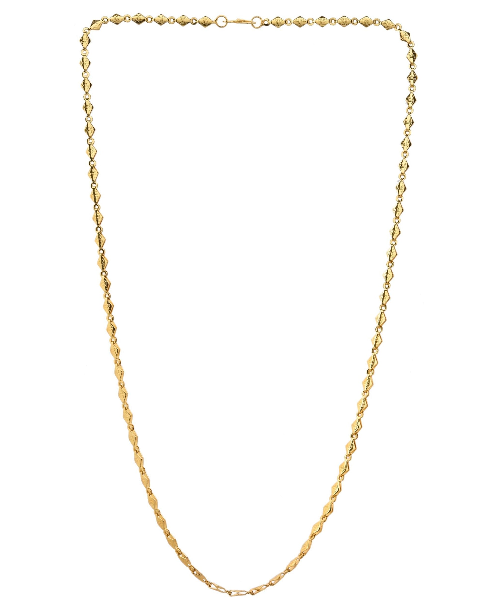 VOJ Gold-Polished Designer Oval Women Chain 
