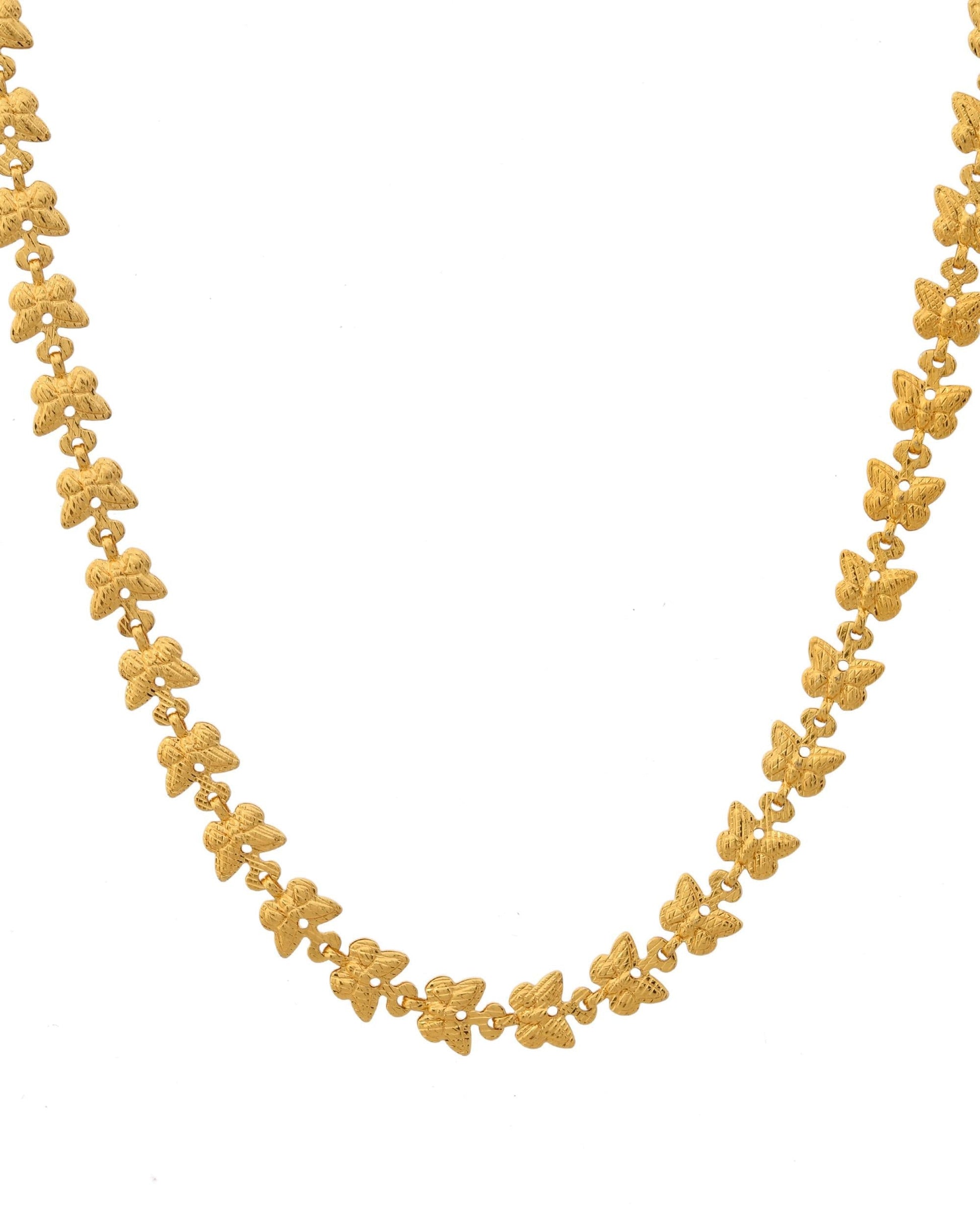 VOJ Gold-Polished Designer Butterfly Women Chain 