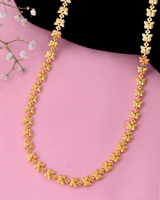 VOJ Gold-Polished Designer Butterfly Women Chain 