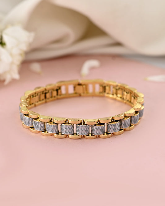 VOJ Men's Dual Toned Designer Bracelet | Grab2Buy