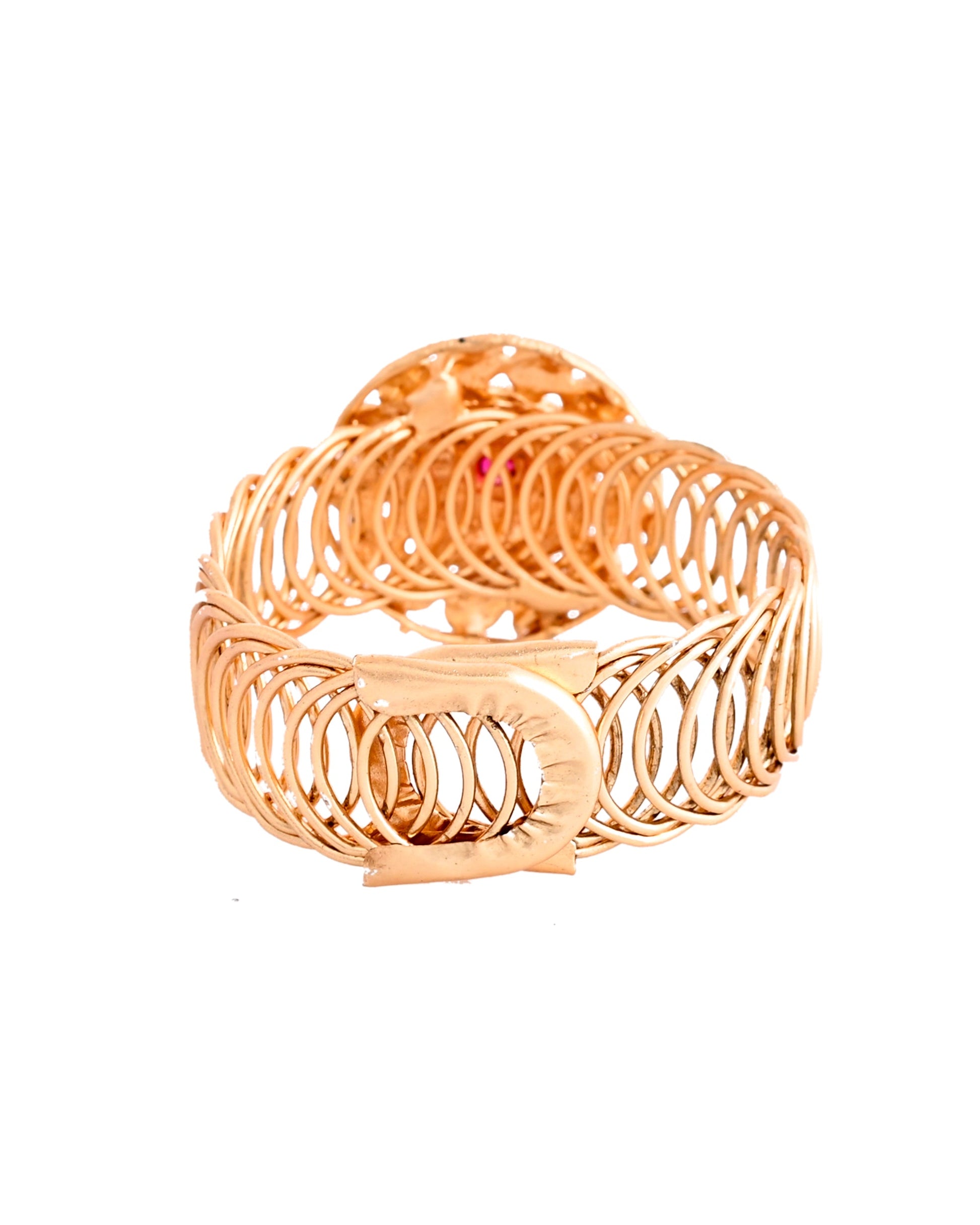 VOJ Kundan Studded Circular Women's Bracelet VOJ (Valley Of Jewellery)