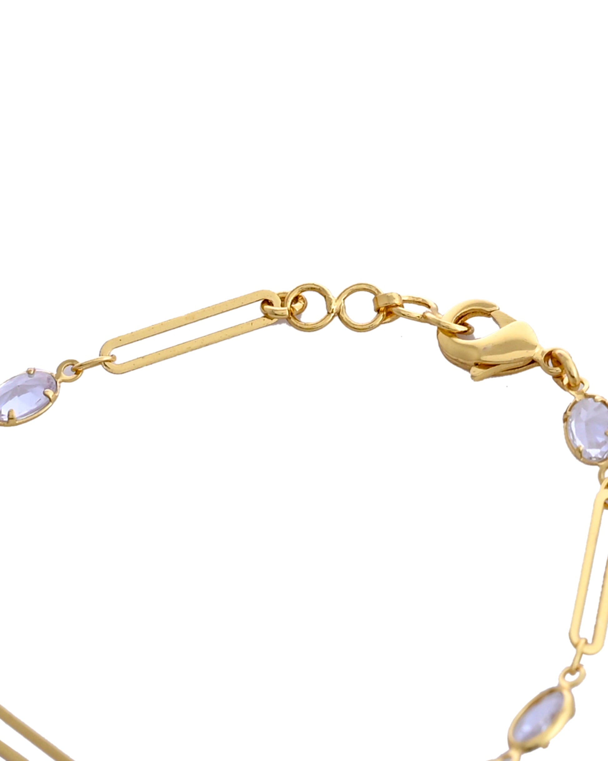 VOJ Gold-Polished Stone Studded Designer Women's Bracelet VOJ (Valley Of Jewellery)