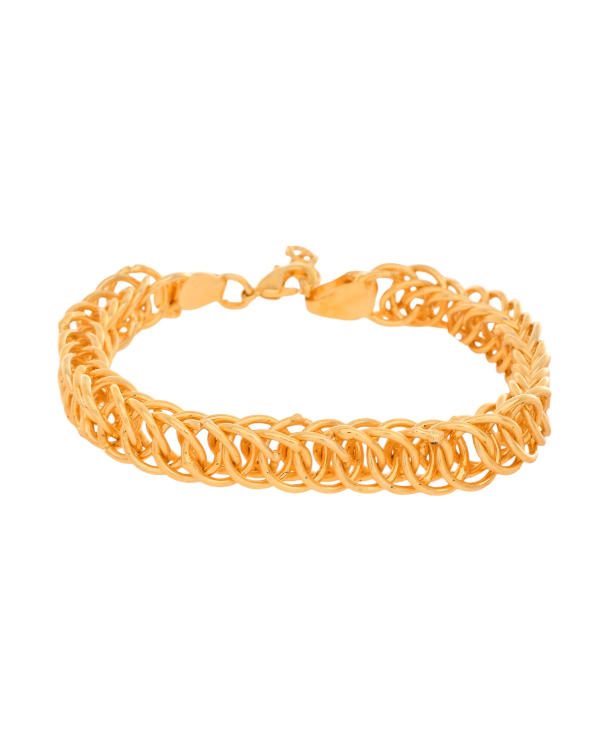 VOJ Gold-Polished Stainless Steel Elegent Men's Bracelet VOJ (Valley Of Jewellery)