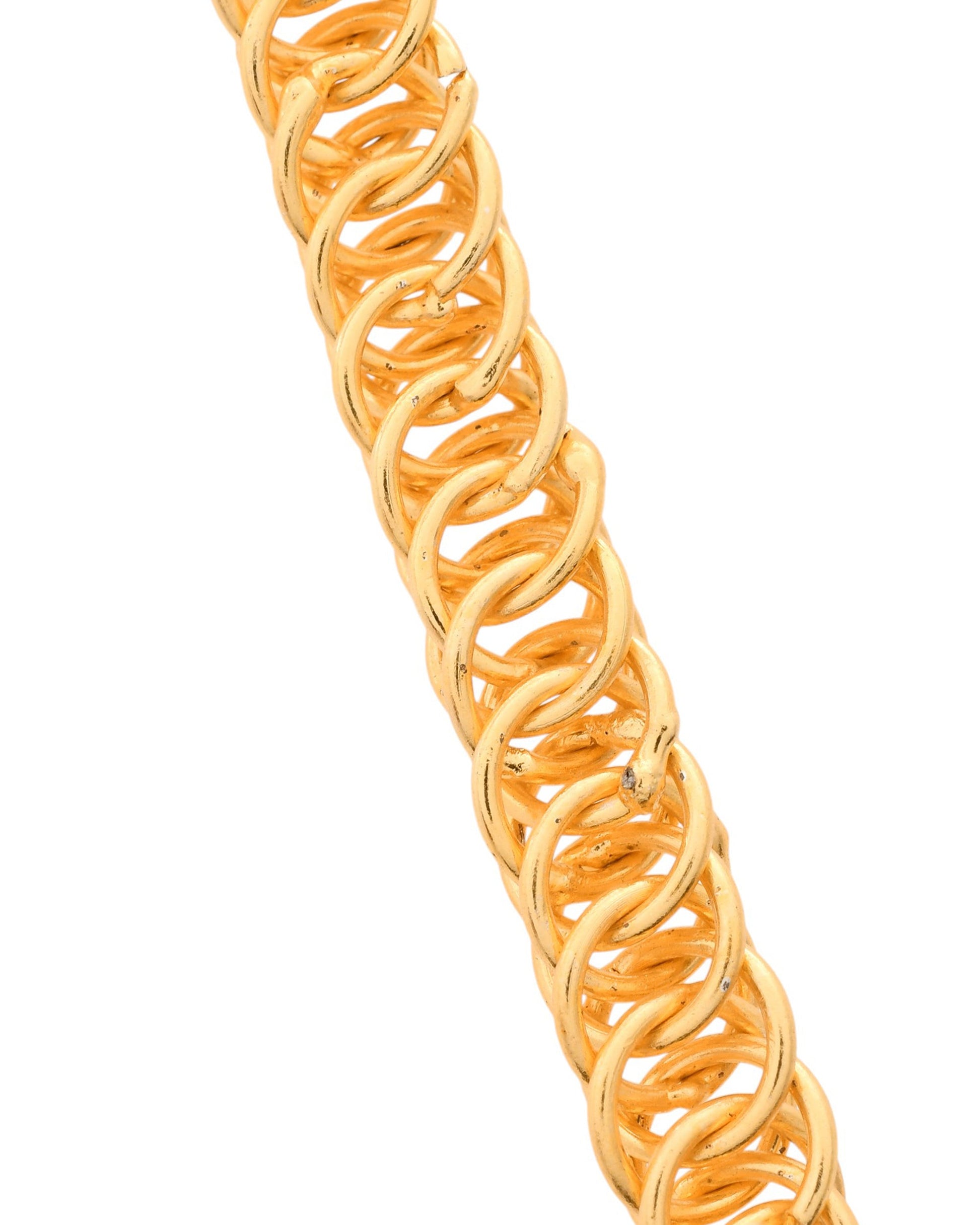 VOJ Gold-Polished Stainless Steel Elegent Men's Bracelet VOJ (Valley Of Jewellery)