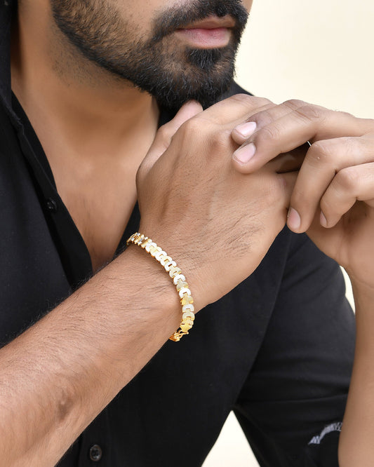 VOJ Dual Tone Stylish Men's Bracelet
