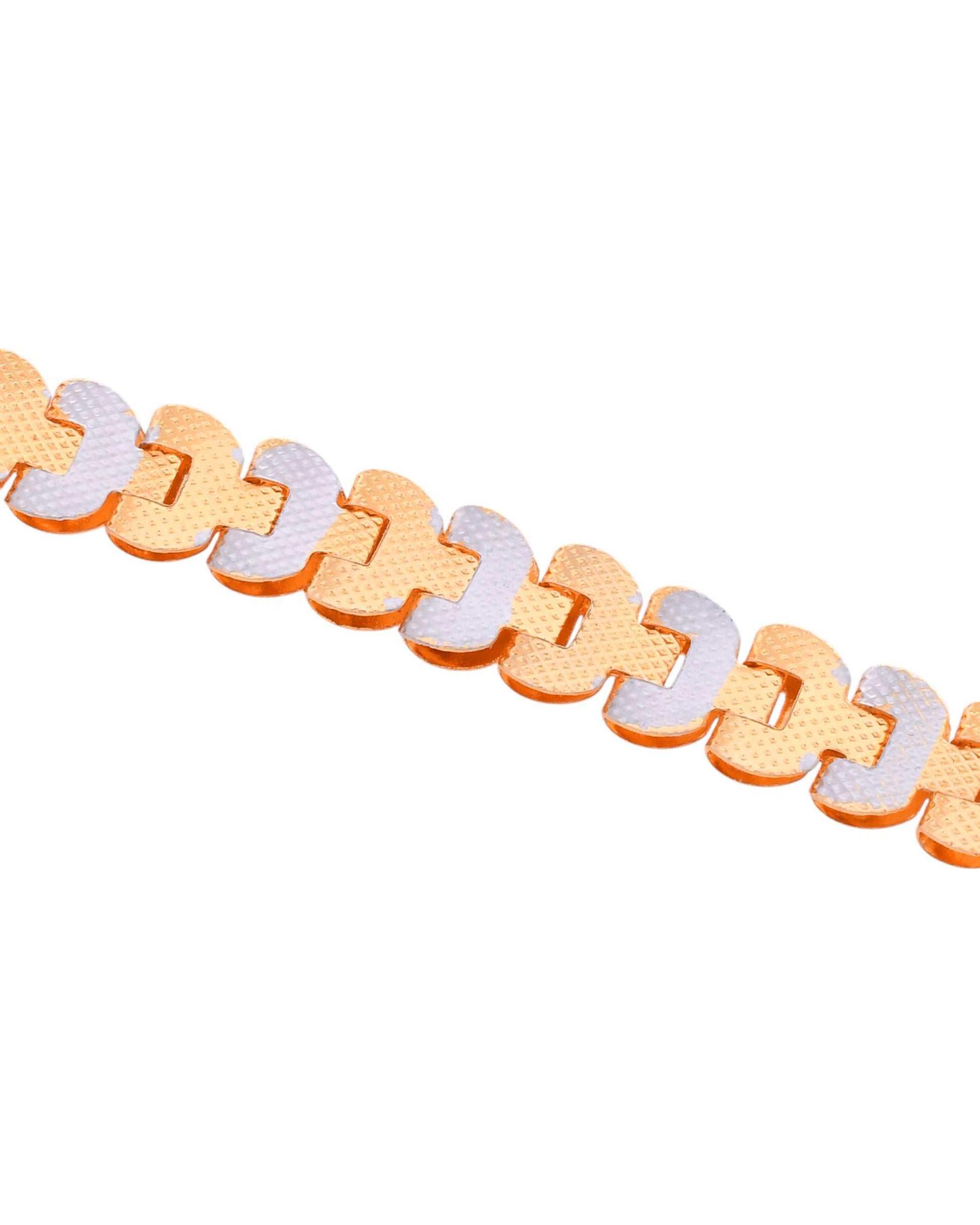 VOJ Dual Tone Stylish Men's Bracelet VOJ (Valley Of Jewellery)