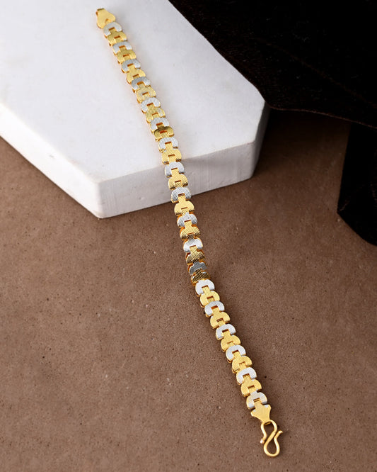 VOJ Dual Tone Stylish Men's Bracelet