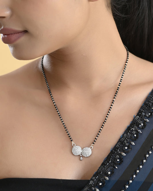 VOJ Silver Plated Stone Studded Elegent Mangalsutra