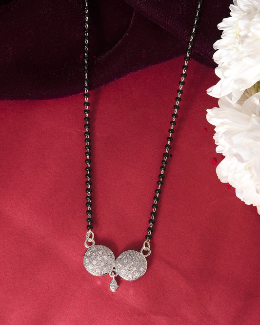 VOJ Silver Plated Stone Studded Elegent Mangalsutra