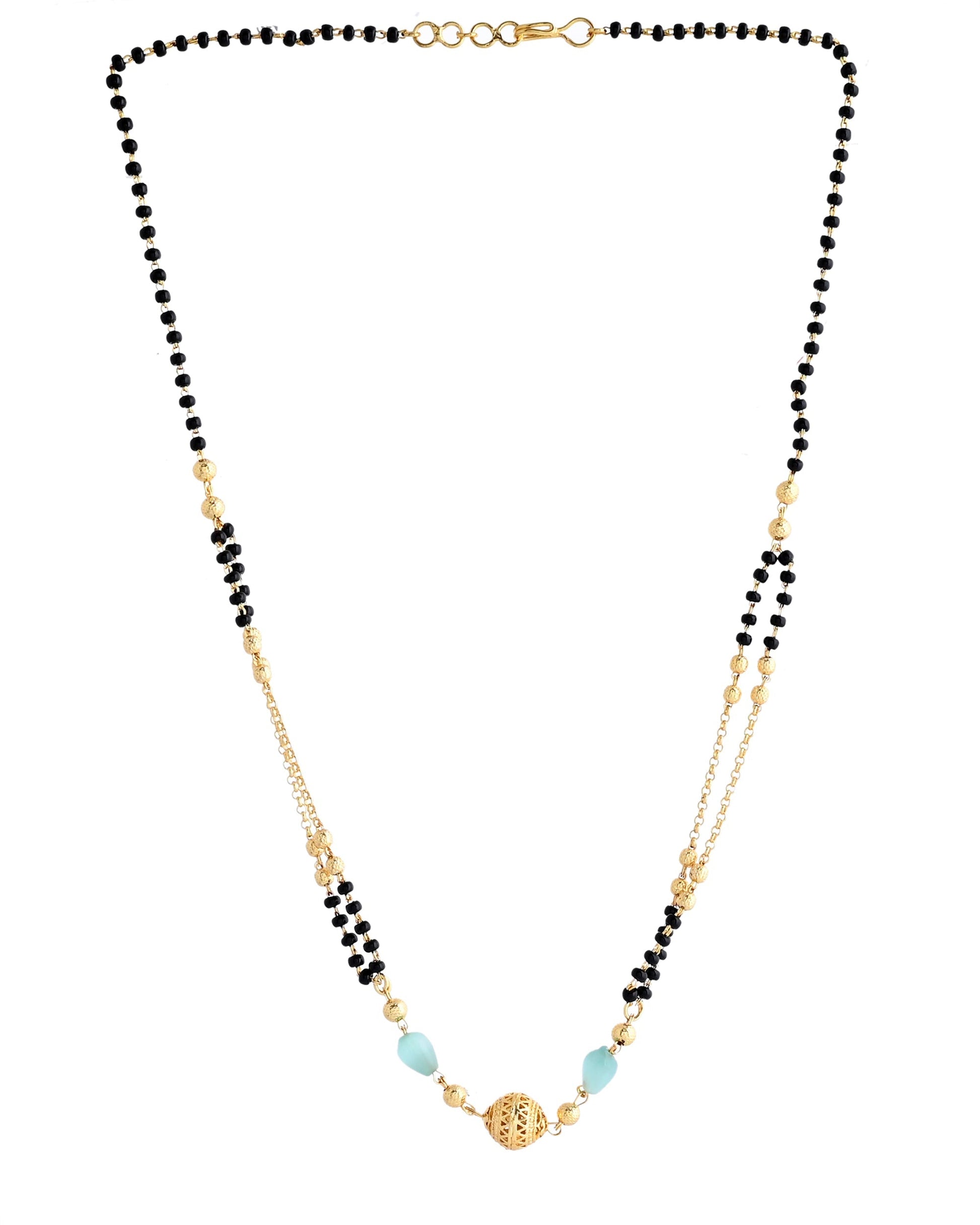 VOJ Gold-Polished Beads Studded MangalSutra 