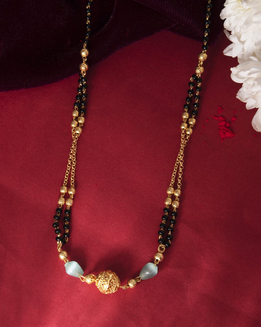 VOJ Gold-Polished Beads Studded MangalSutra 