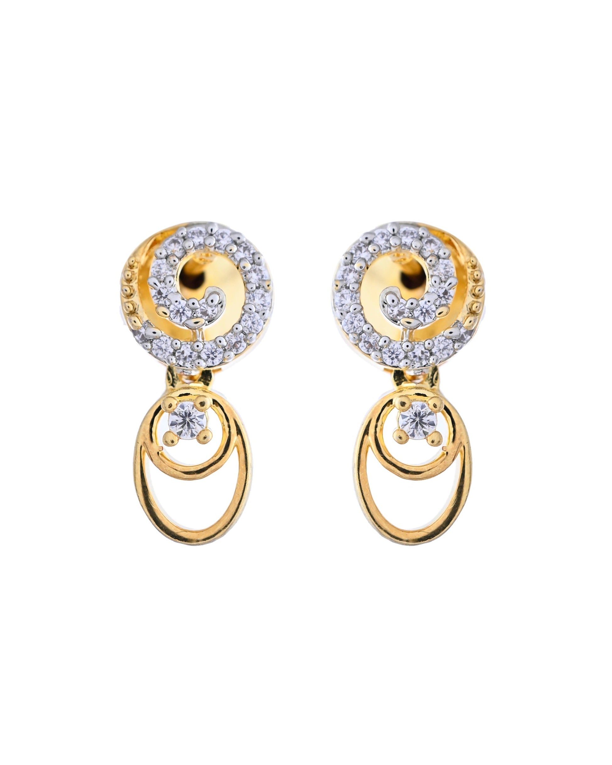 VOJ Gold-Polished Circular AD Jewellery Set - Swadesiicart