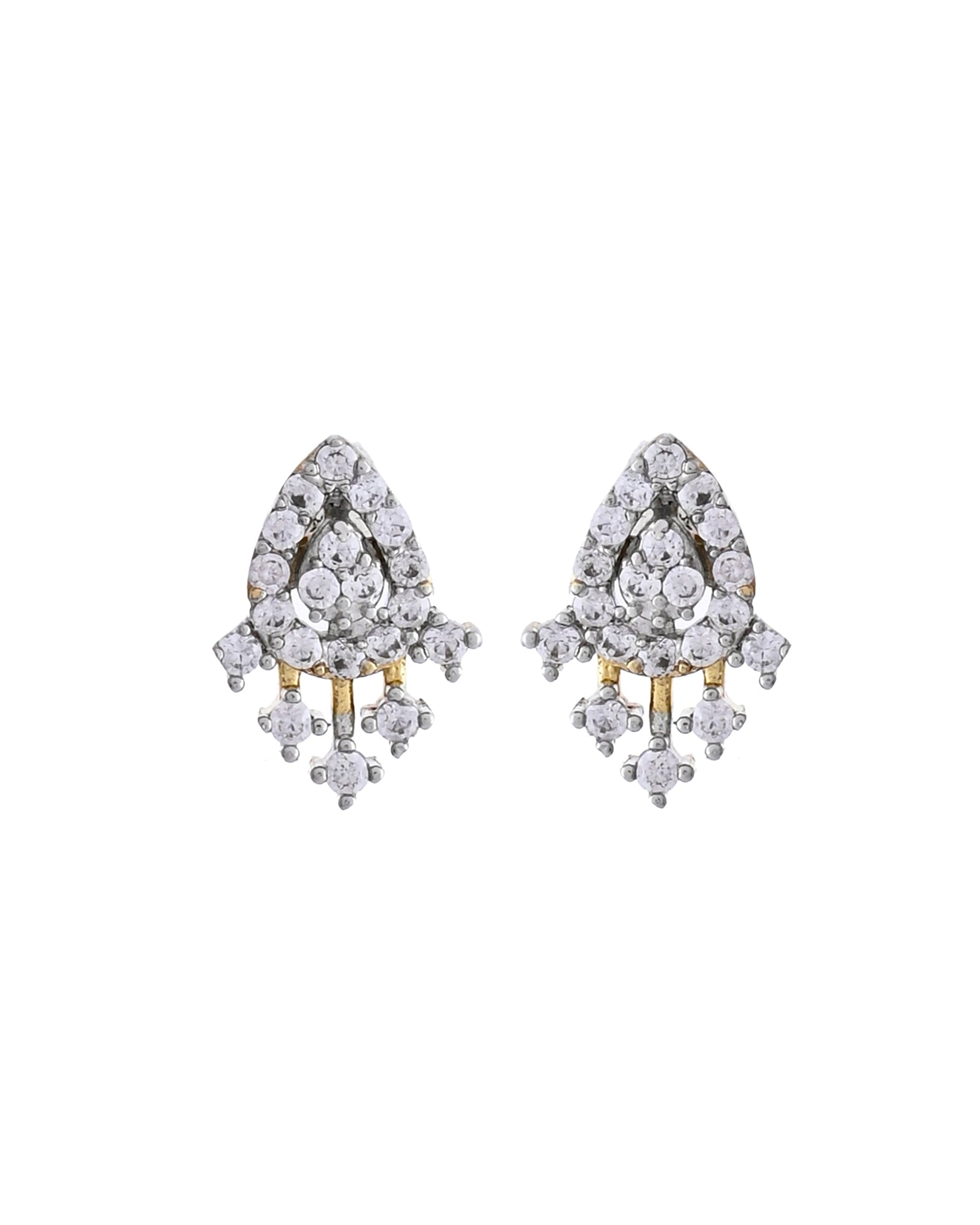 VOJ Gold-Polished Tear Drop Shape AD Mangalsutra Set 
