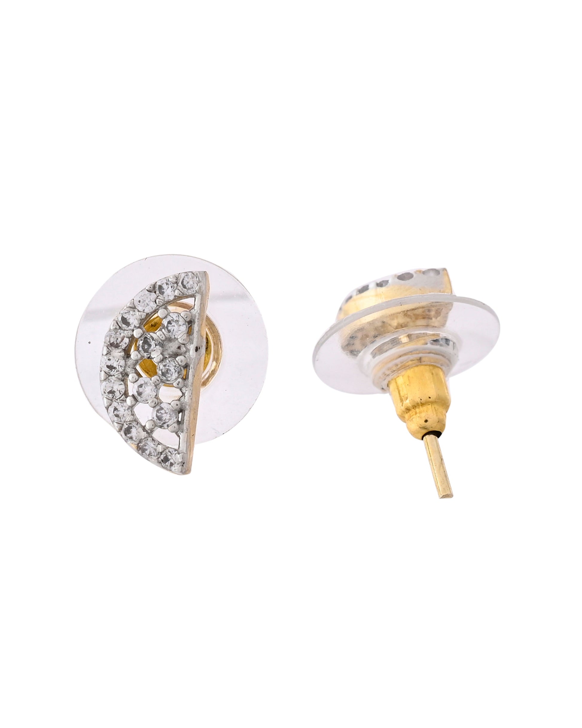 VOJ Gold-Polished Semi Circle Shape AD Mangalsutra Set 