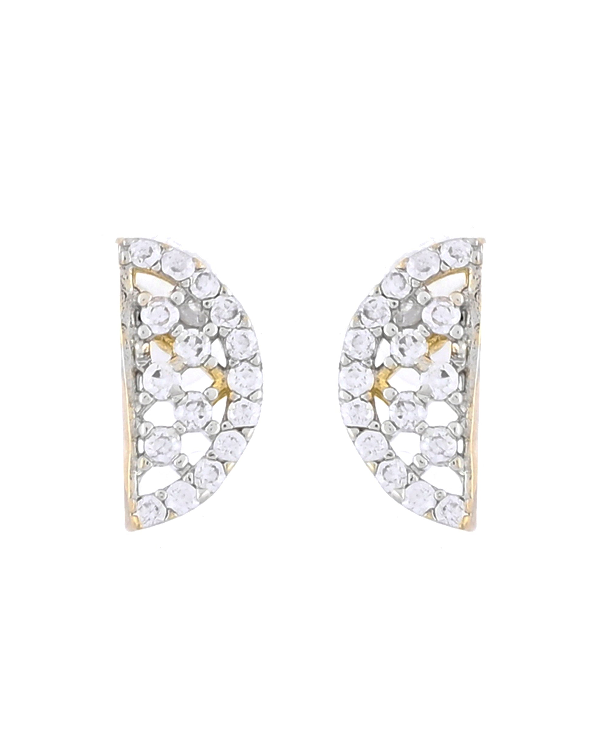 VOJ Gold-Polished Semi Circle Shape AD Mangalsutra Set 