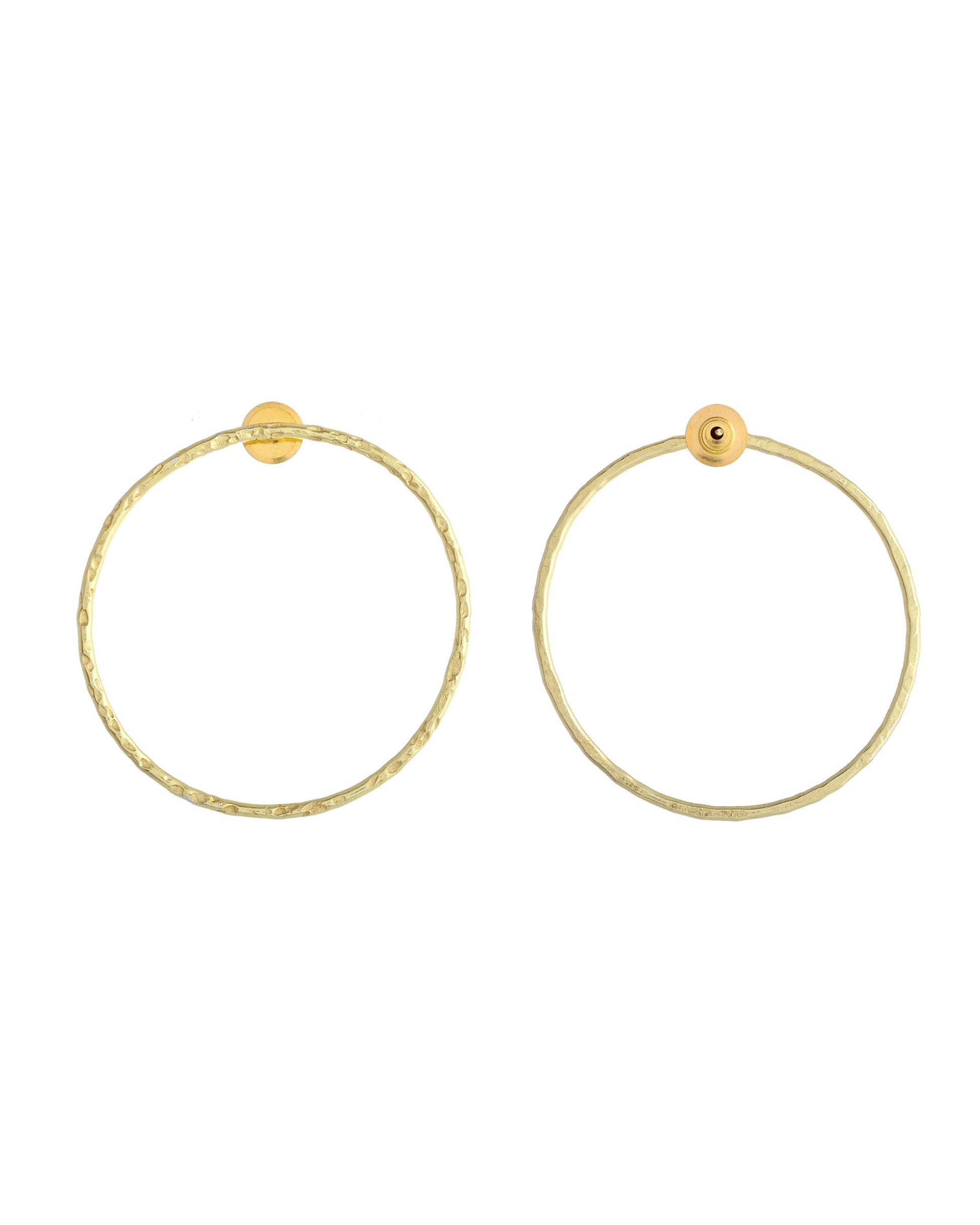 VOJ Gold Toned Circular Studs Earrings VOJ (Valley Of Jewellery)