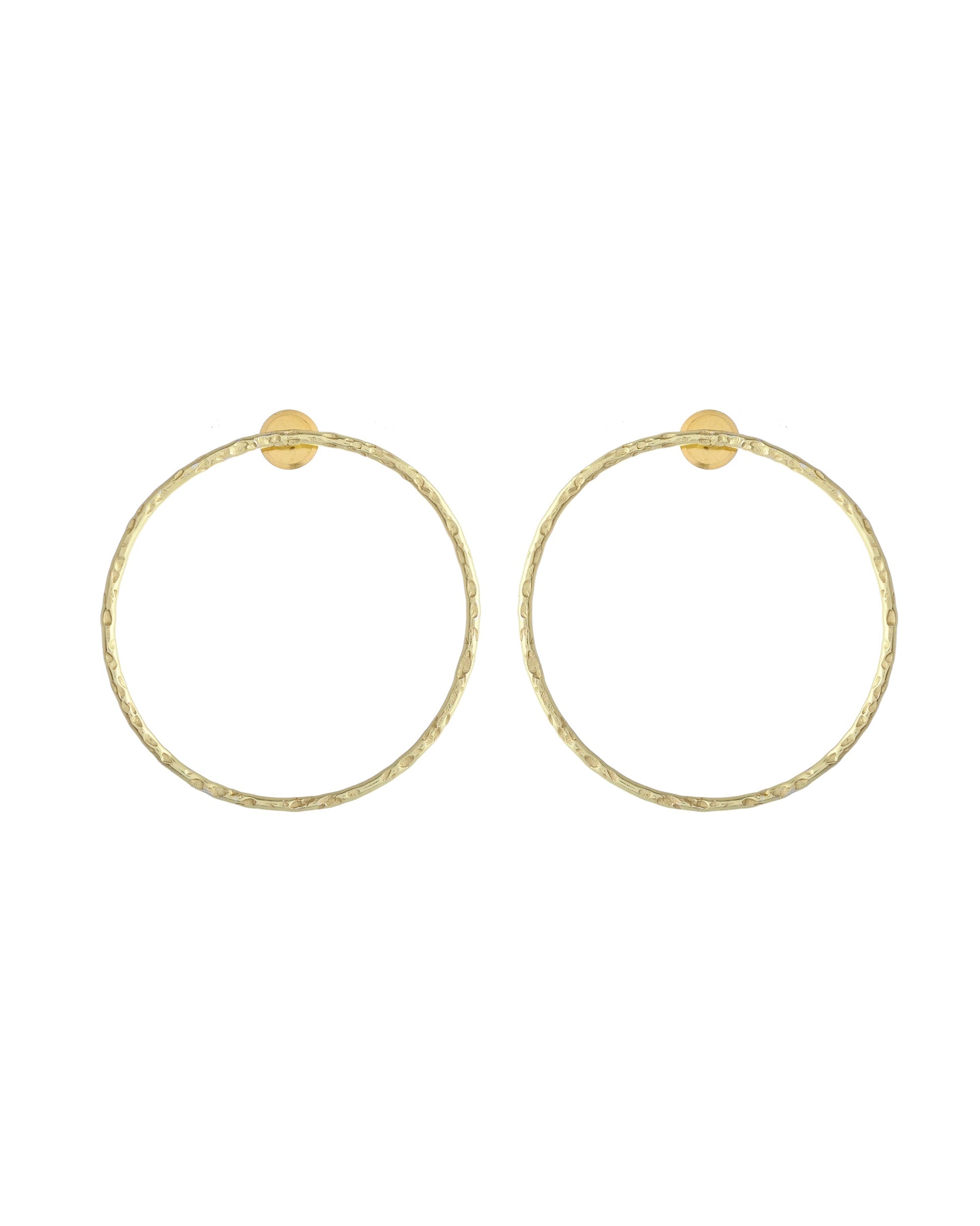 VOJ Gold Toned Circular Studs Earrings VOJ (Valley Of Jewellery)
