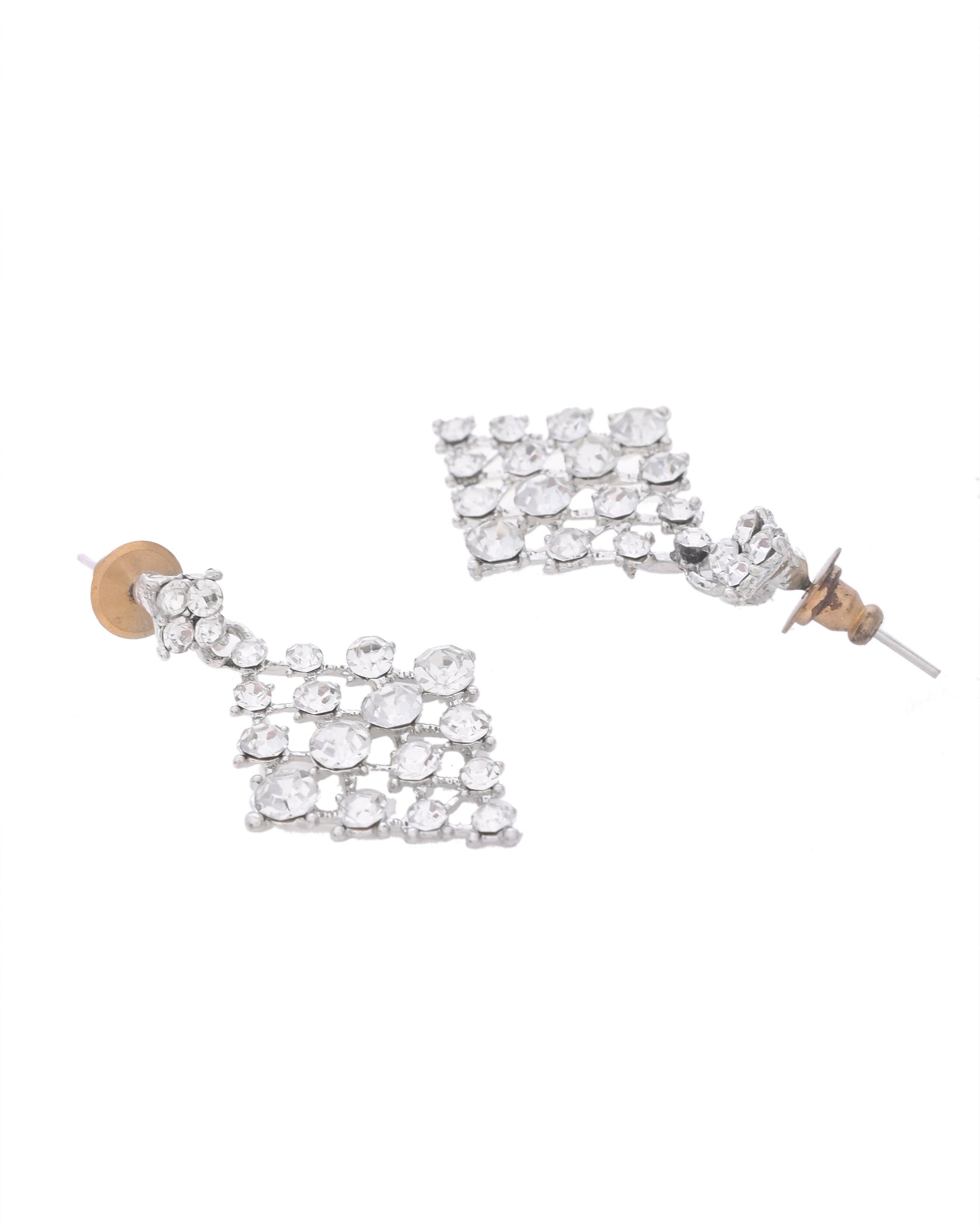 VOJ Silver-Plated AD-Studded Handcrafted Jewellery Set VOJ (Valley Of Jewellery)