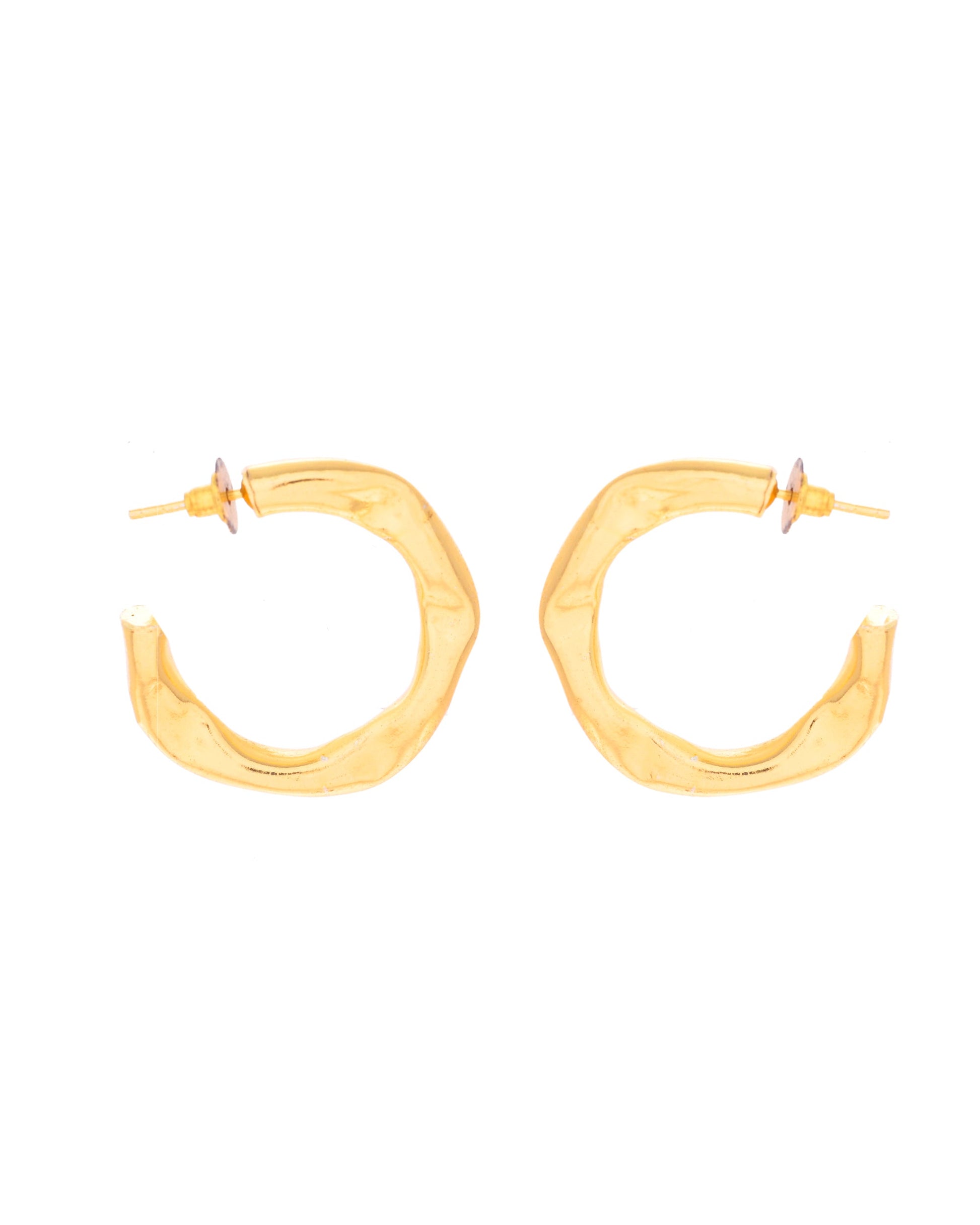 VOJ Gold-Polished Classic Half Hoop Earrings VOJ (Valley Of Jewellery)