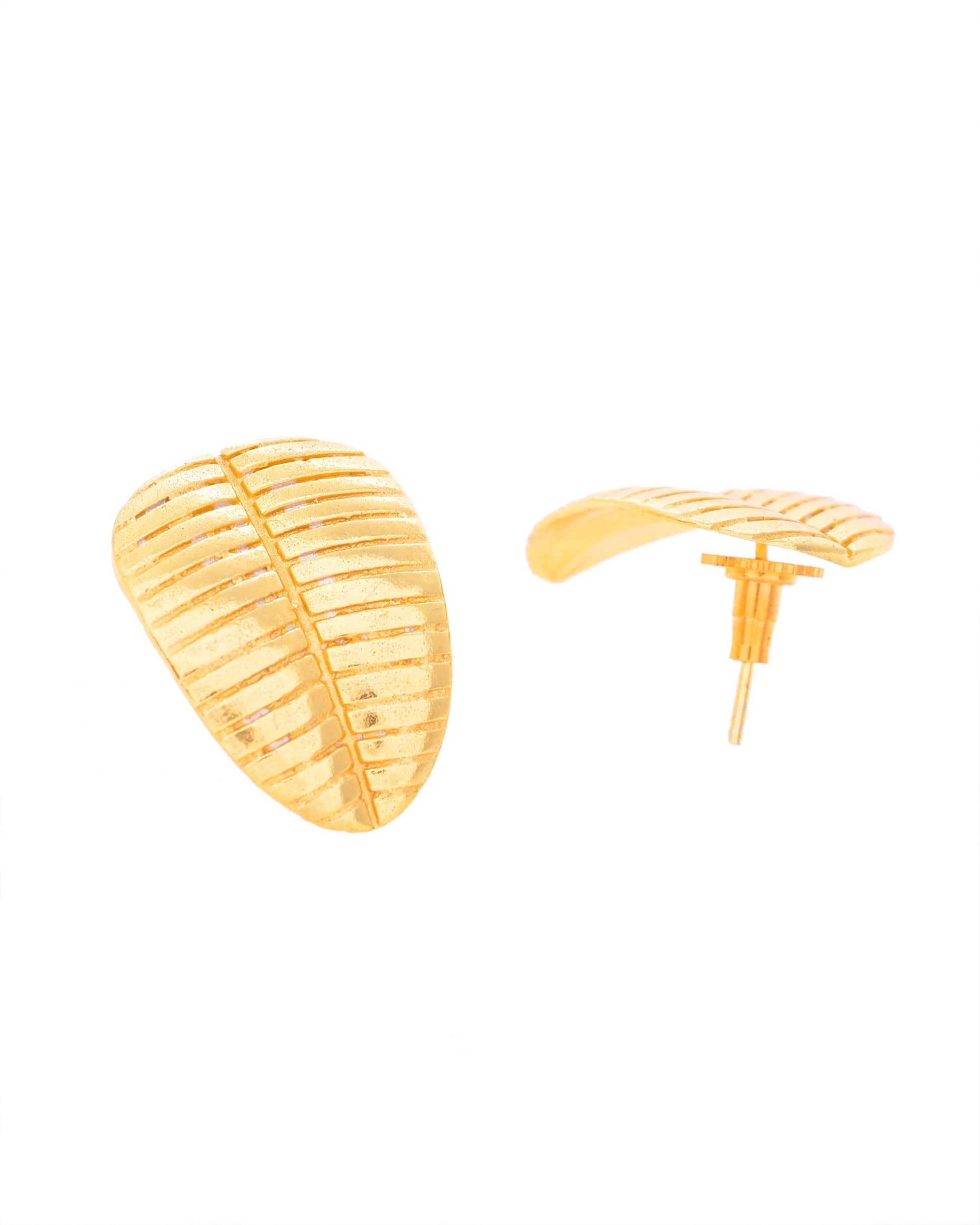 VOJ Gold-Polished Anti Tarnish Leaf Shape Earrings VOJ (Valley Of Jewellery)