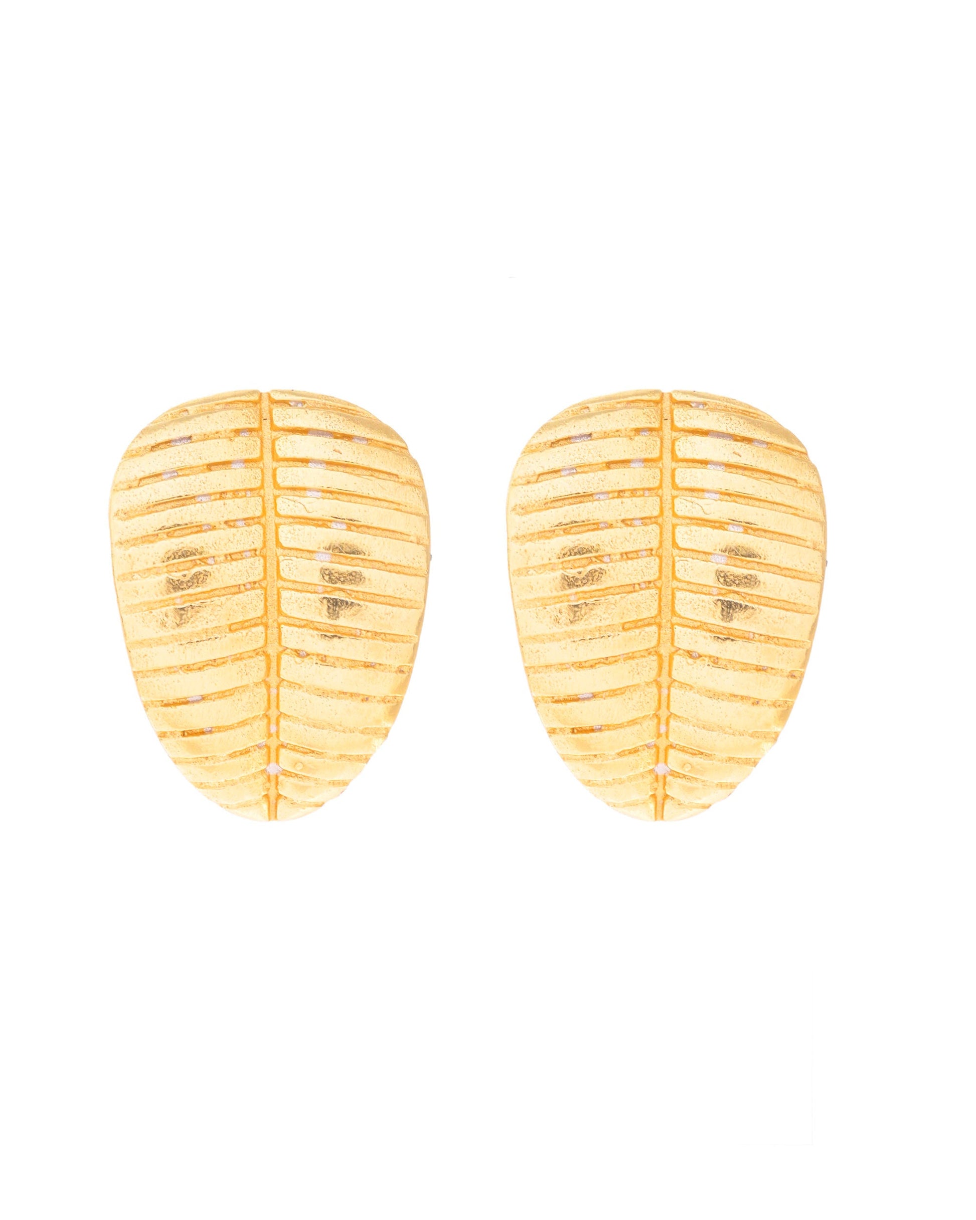 VOJ Gold-Polished Anti Tarnish Leaf Shape Earrings VOJ (Valley Of Jewellery)