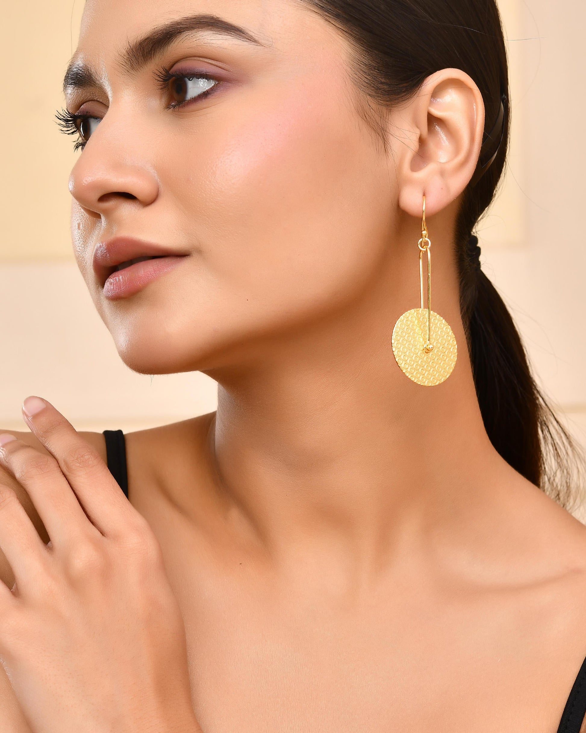 VOJ Gold-Polished Anti Tarnish Classic Stud Earrings VOJ (Valley Of Jewellery)