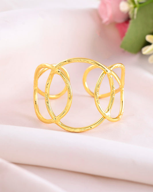 VOJ Gold-Polished Classic Anti Tarnish Kada Bracelet - Swadesiicart