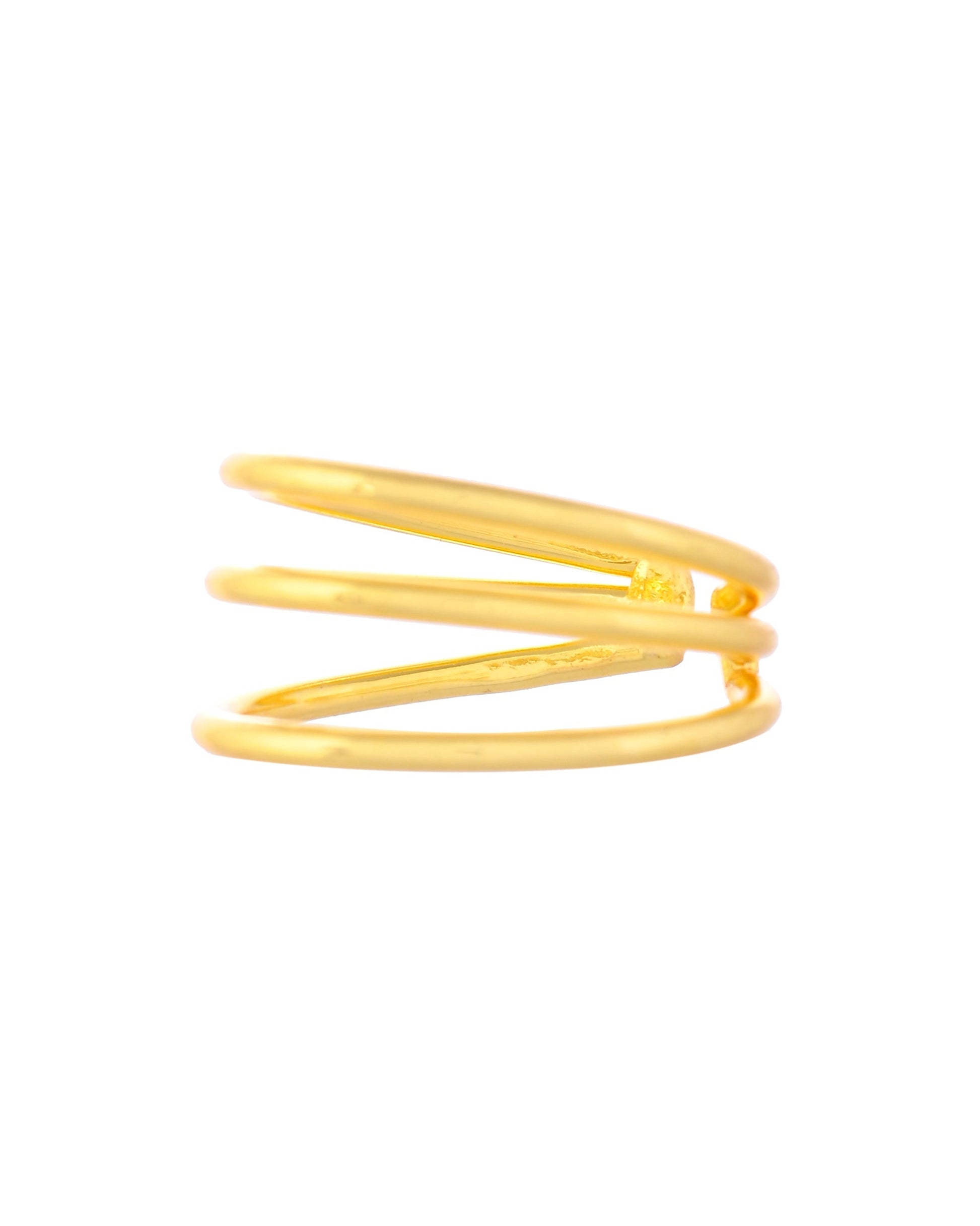 VOJ Gold-Polished Antitarnish Muti Layer Finger Ring 