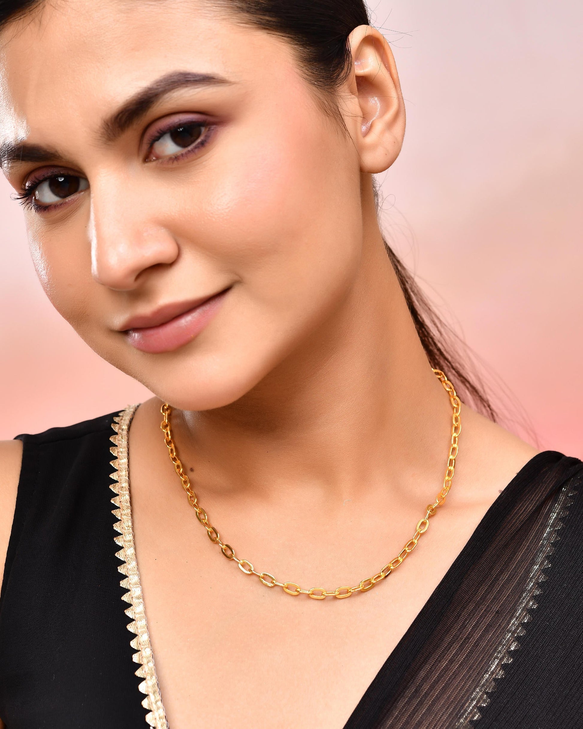 VOJ Women Gold-Polished Linked Chain 