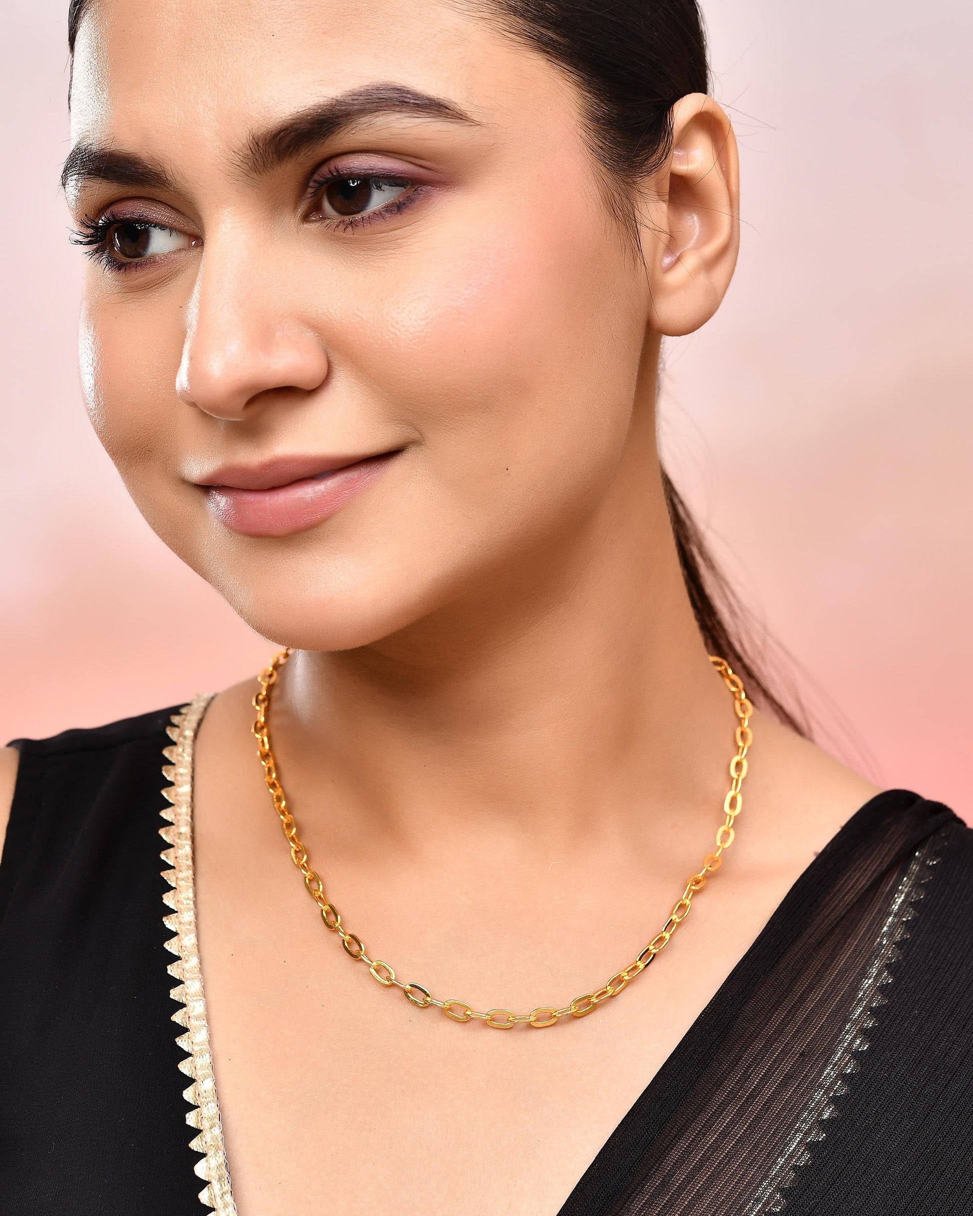 VOJ Women Gold-Polished Linked Chain 