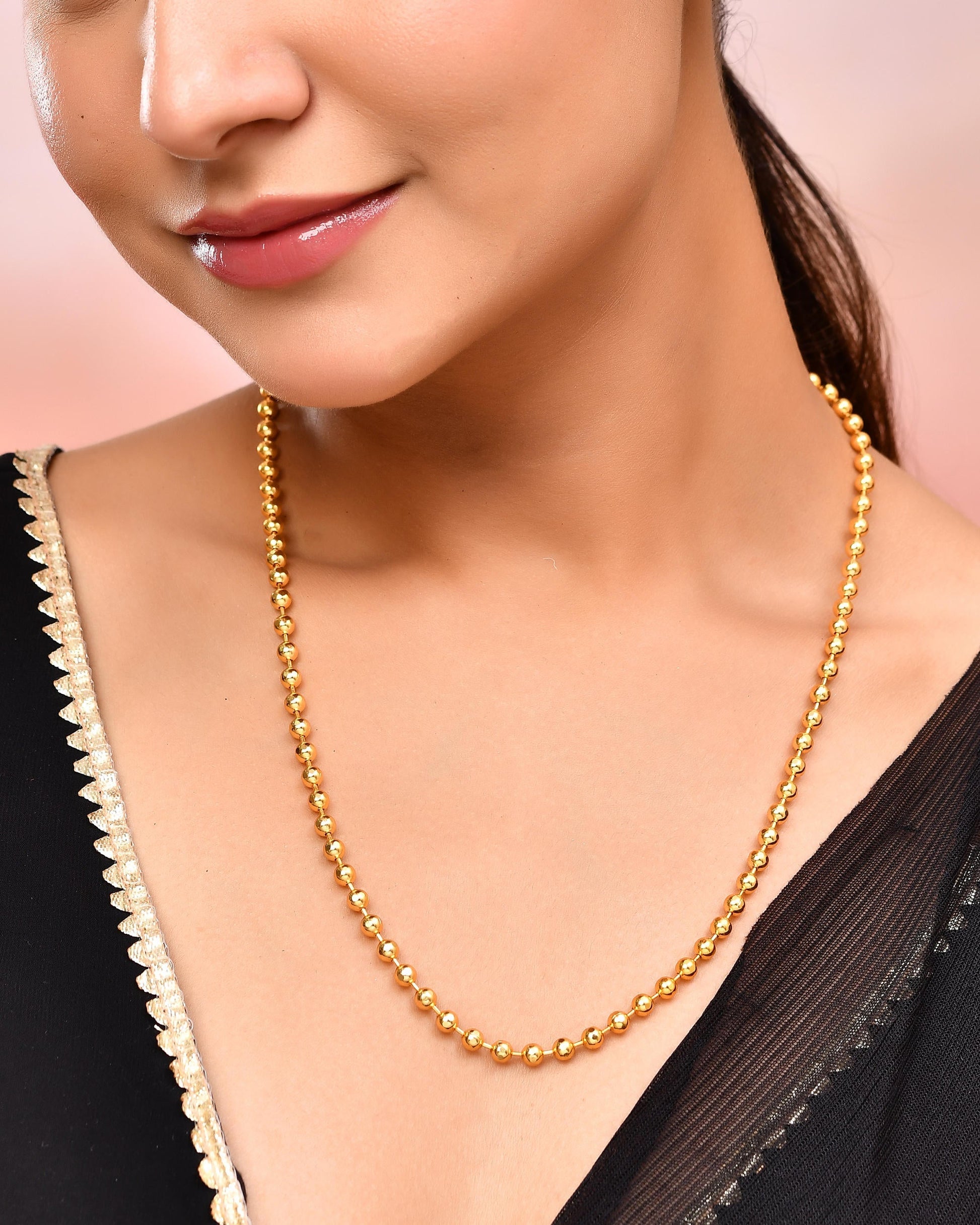 VOJ Gold-Polished Dotted Chain For Women 