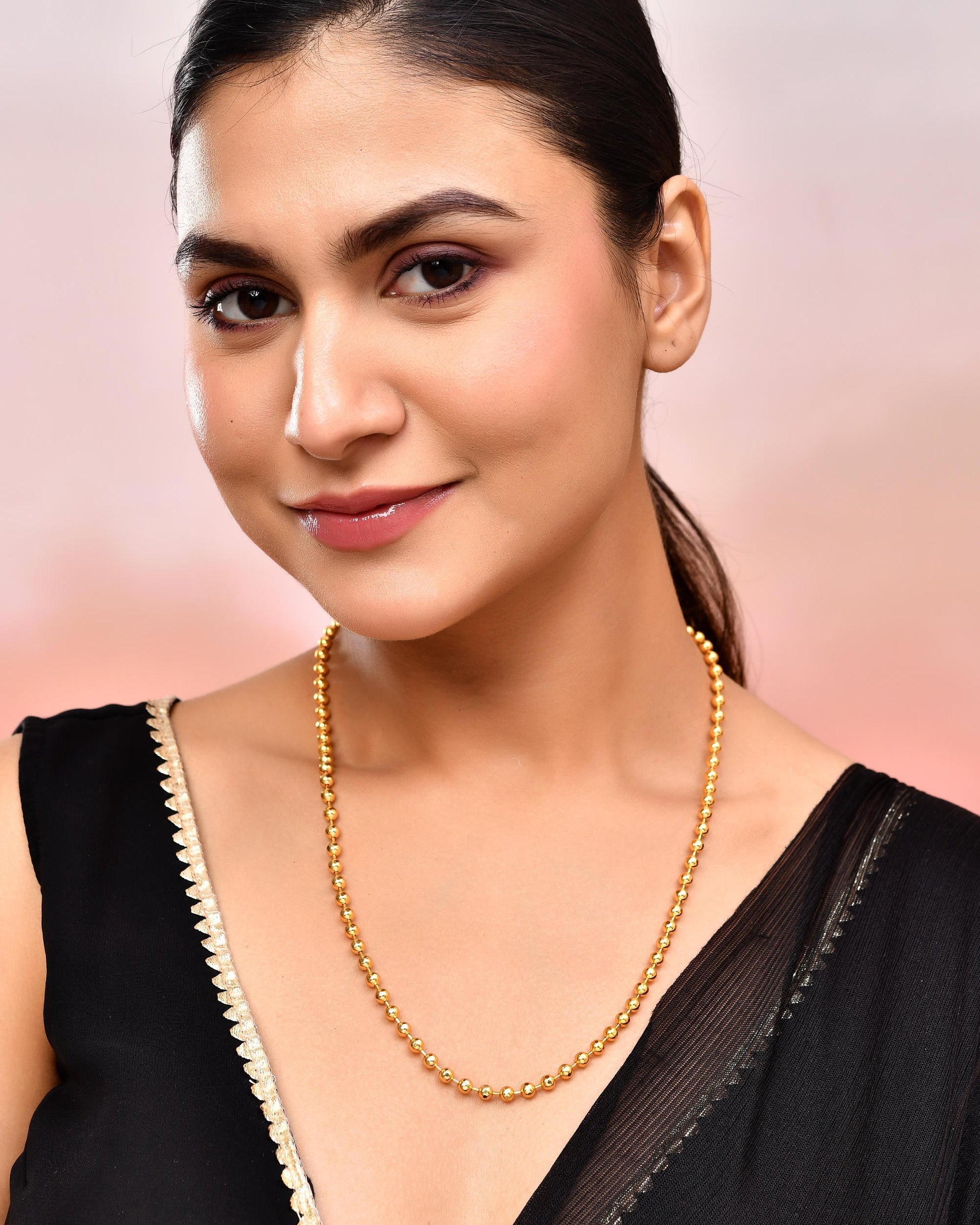 VOJ Gold-Polished Dotted Chain For Women 