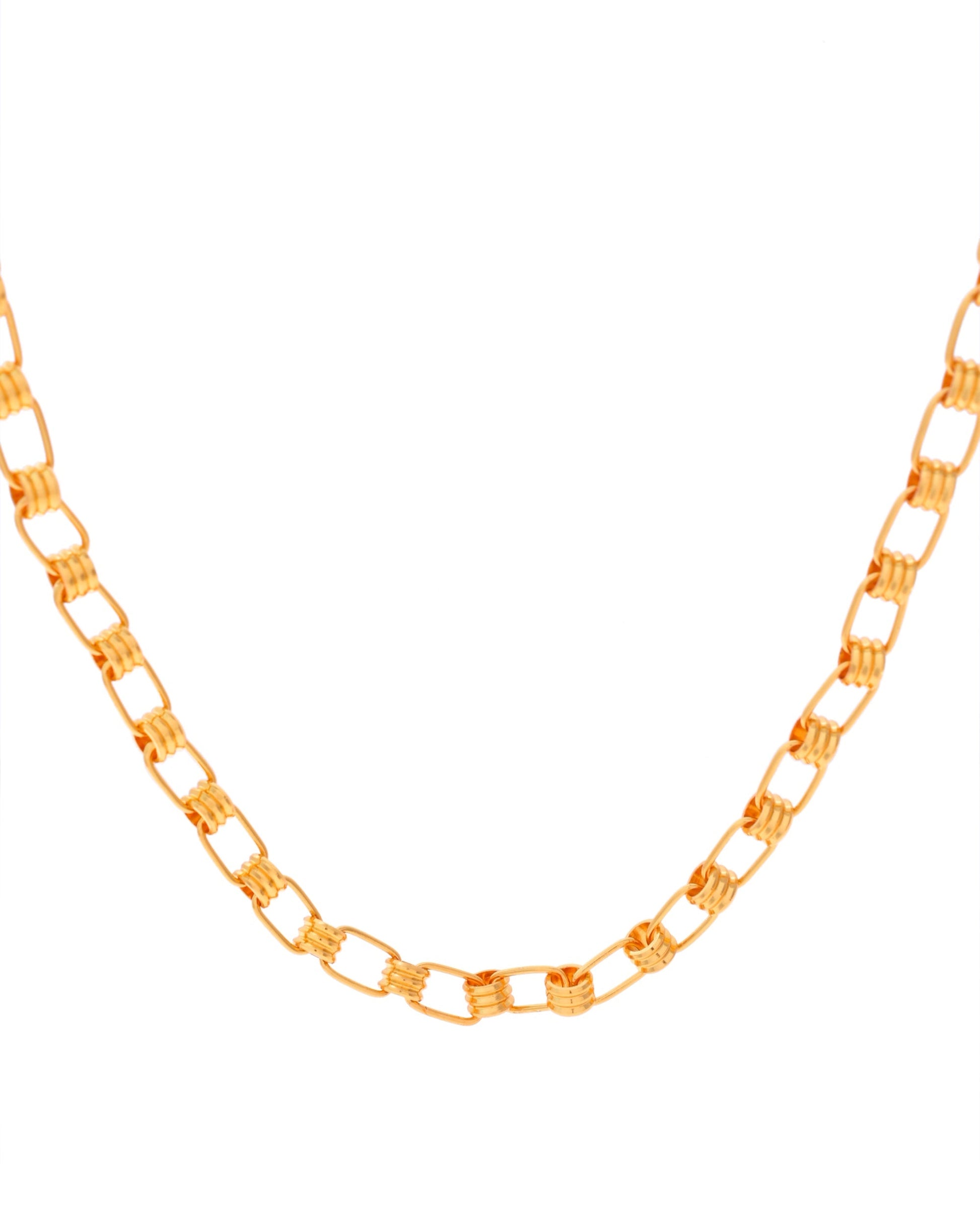 VOJ Gold-Polished Linked Chain For Men 