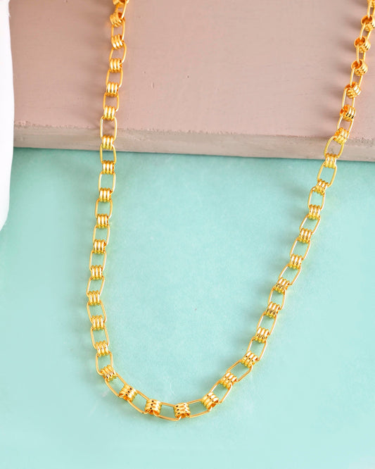VOJ Gold-Polished Linked Chain For Men