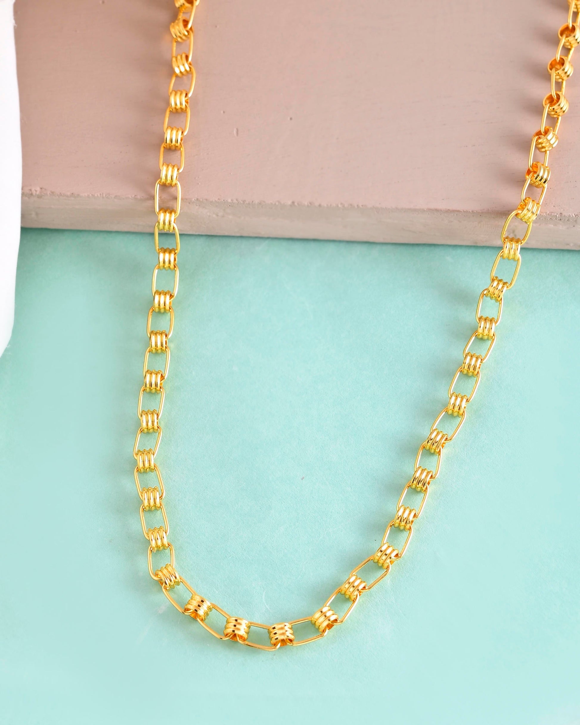 VOJ Gold-Polished Linked Chain For Men 