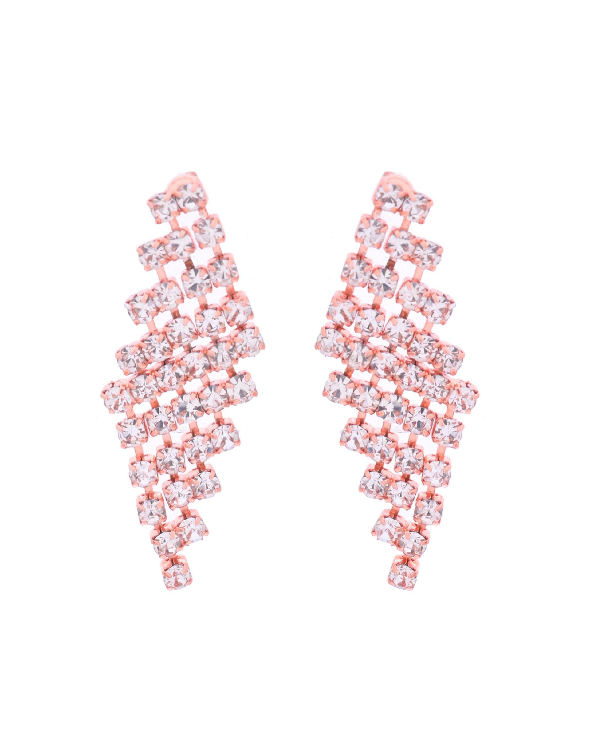 VOJ Rose Gold-Polished Stone Studded Jewellery Set VOJ (Valley Of Jewellery)